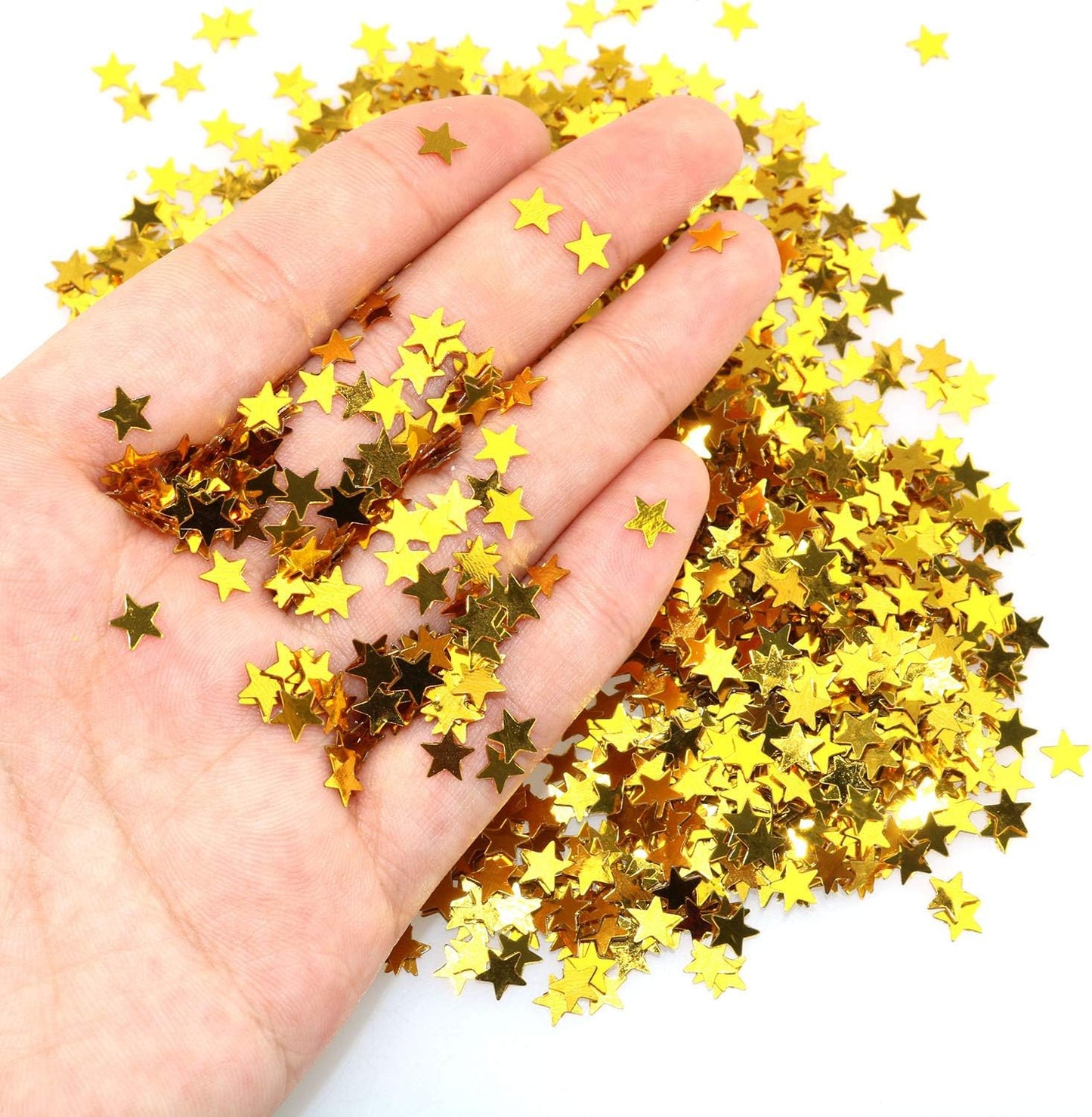 Tegg Star Confetti 30 Grams 6mm Gold and Silver Stars Sequin Metallic Foil Confettis Sprinkles for Wedding Anniversary Birthday Party Table Decoration