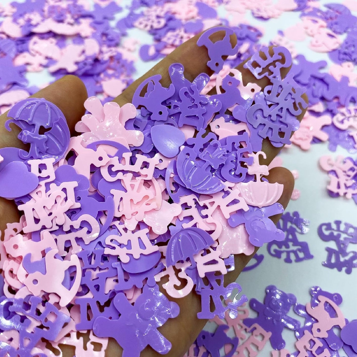 Confetti Girl Sequins Table Confetti Metallic Foil Sprinkles or DIY for Baby Shower Birthday Party Favors(It's A Girl)