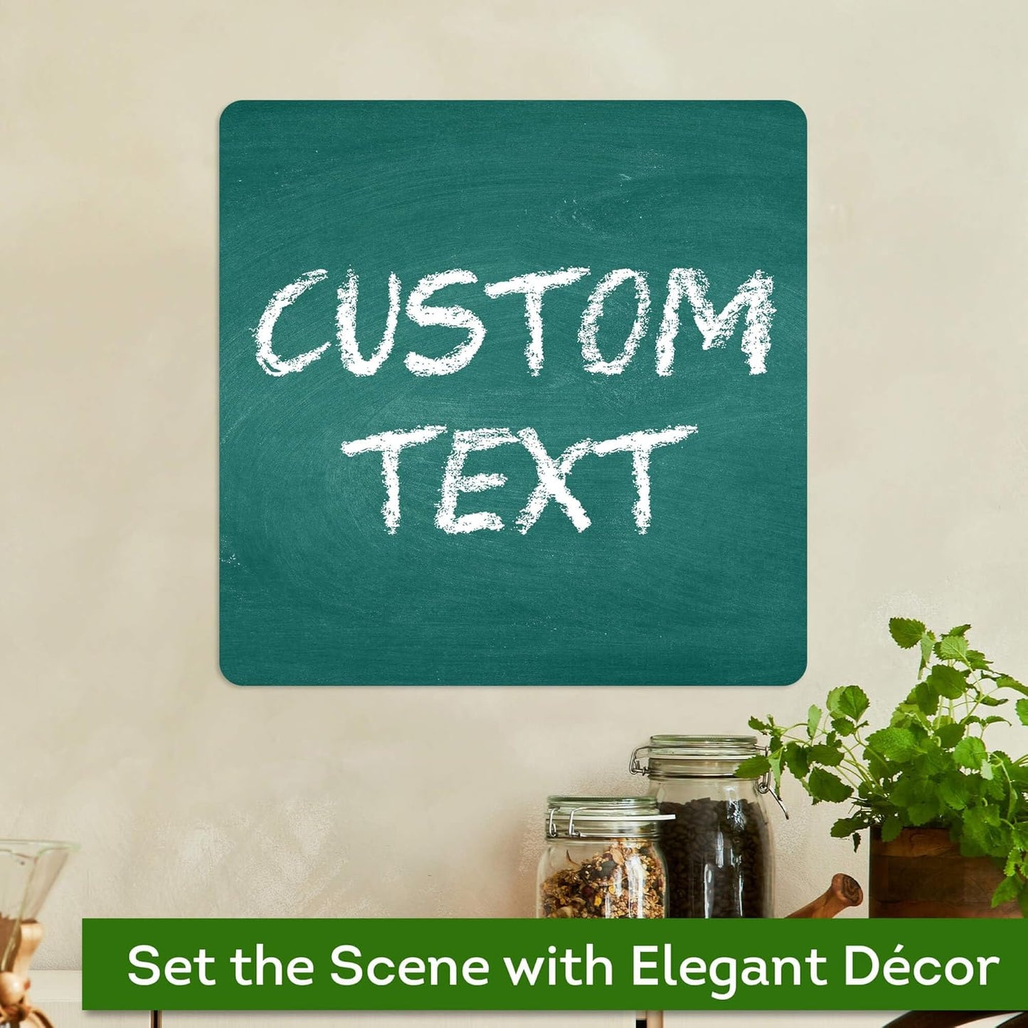 Custom Sign, Custom Street Sign, 11 Font Colors, 13 Font Styles, 4 Hole Options, 22 Sizes, 12x12 Inches, Rust Free DiBound, Fade Resistant, Made in USA by My Sign Center (Chalkboard Green)