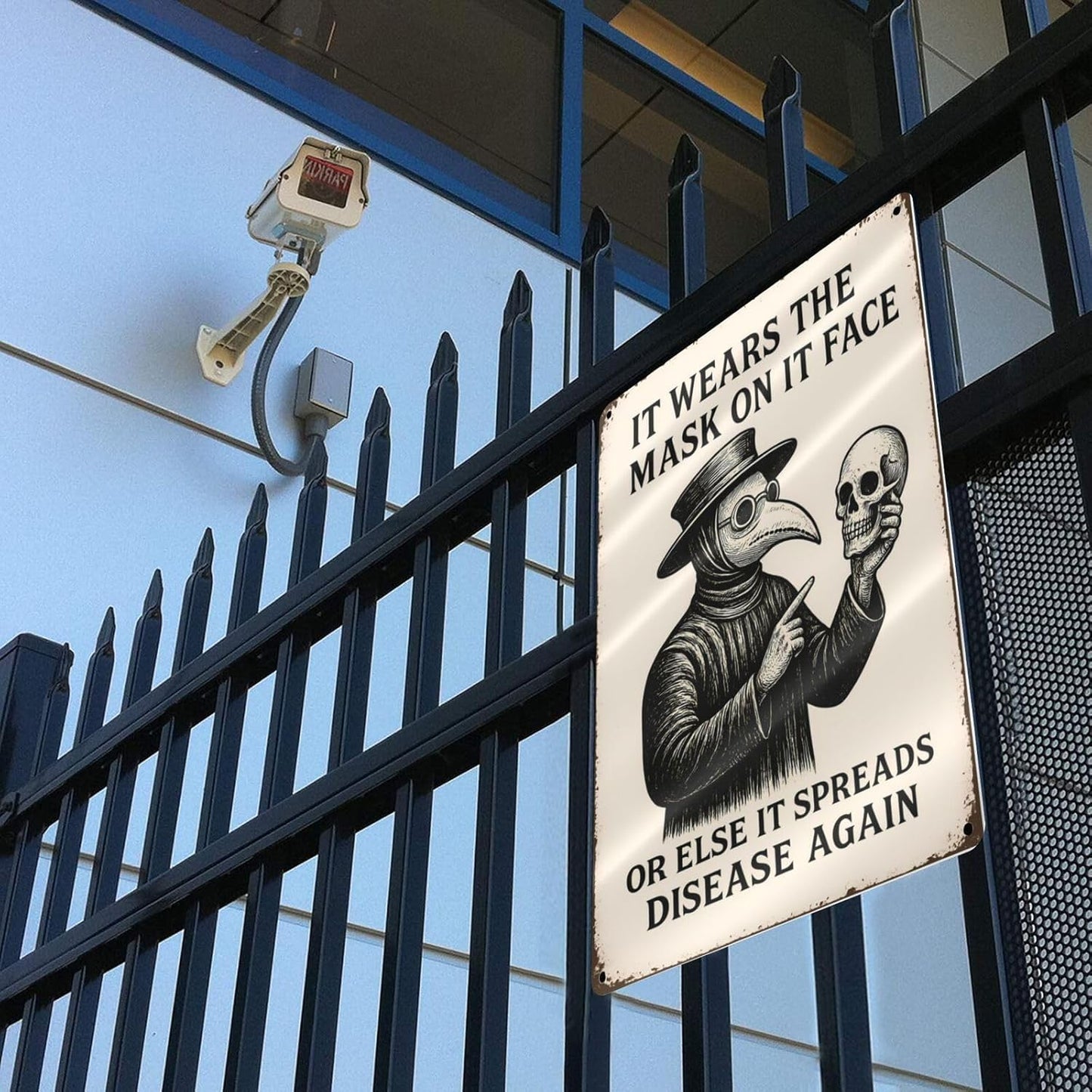 Funny Goth Bathroom Sign - "Wash Your Hands" Dark Aesthetic Wall Decor for Gothic Home or Restroom - 8" x 12" Metal Tin Sign