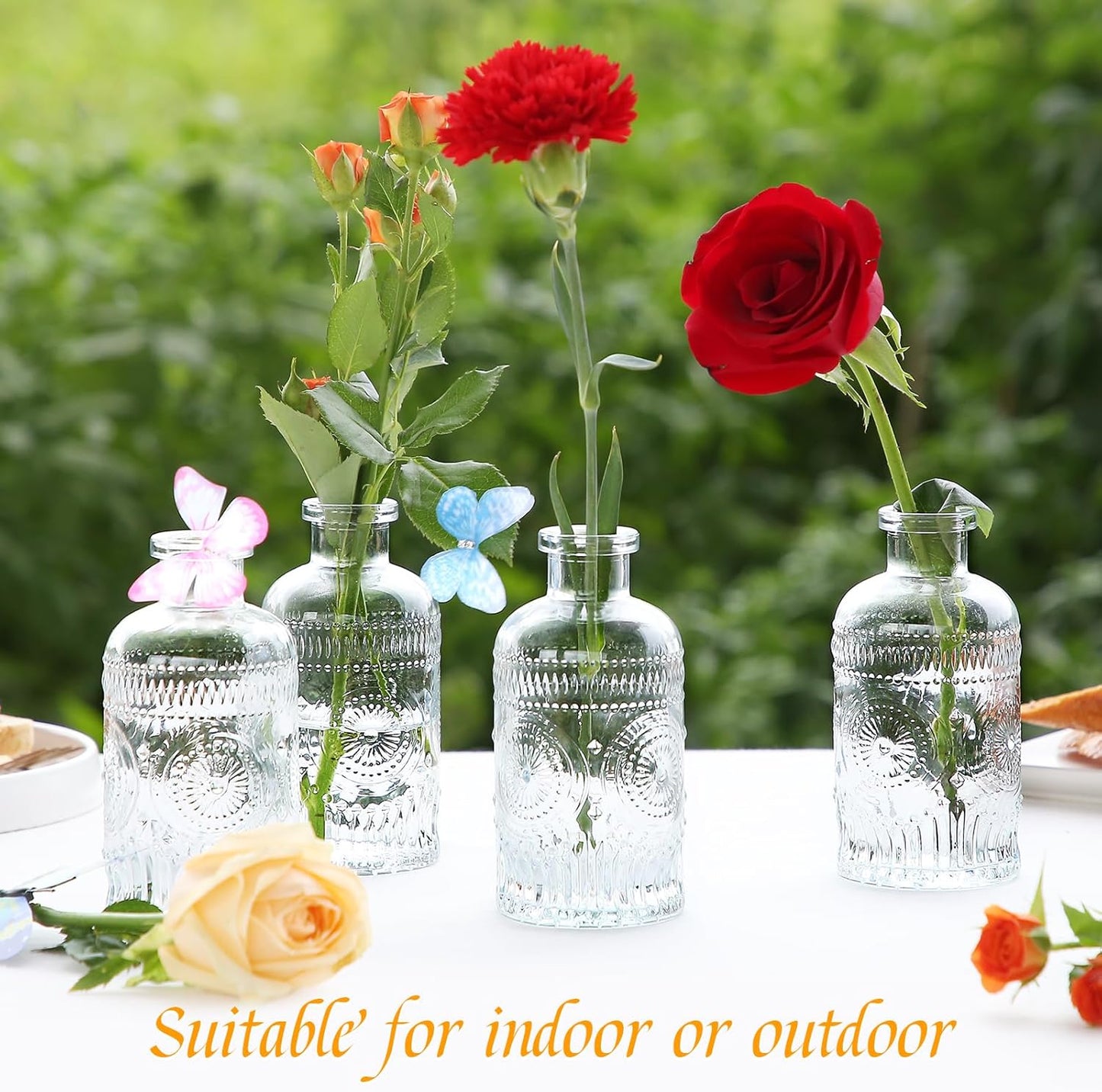 Glass Bud Vases in Bulk,Small Glass Vases for Flowers as Wedding Centerpieces for Tables,Clear Flower Vases Suitble for Wedding Decorations,Home Decor (Clear, 12 pcs)