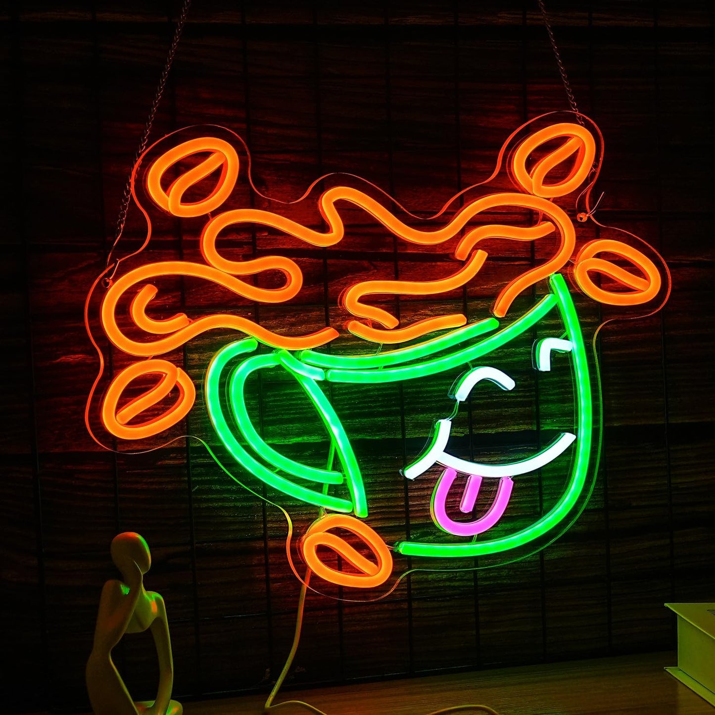 Coffee Neon Sign LED Cafe Light up Sign for Business Wall Decor USB Cute Coffee Cup Neon Light for Cafe Bar Shop Restaurant (16.5 * 12.9 In)