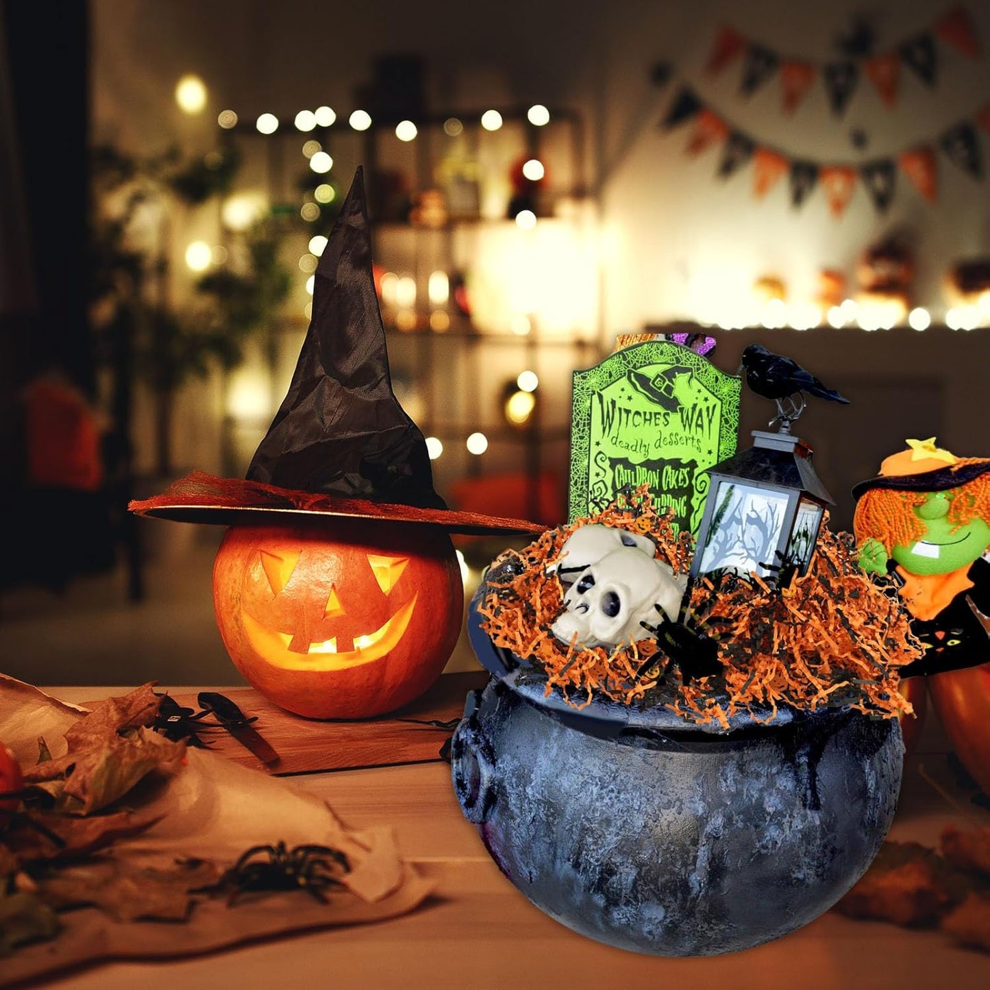 1 LB Black Orange Crinkle Cut Paper Shred Filler Great for Gift Wrapping, Halloween Basket Fillers, Birthday, Gift Wrapping, Anniversary, Christmas Party Decor Filling Supplies