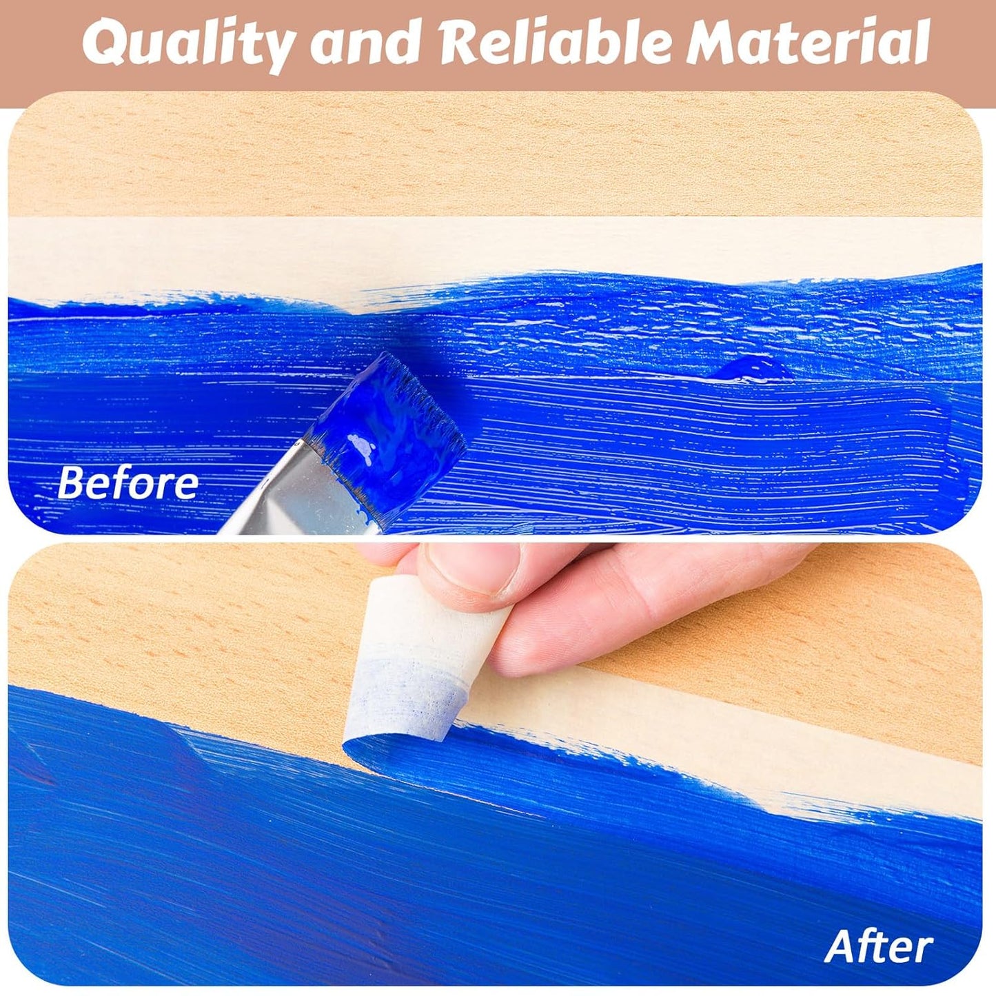 Masking Tape Bulk General Purpose Masking Painting Tape 55 Yards for Painting Home Office School Stationery Arts Crafts Basic Use, Easy Removal(72 Rolls,1 Inch)