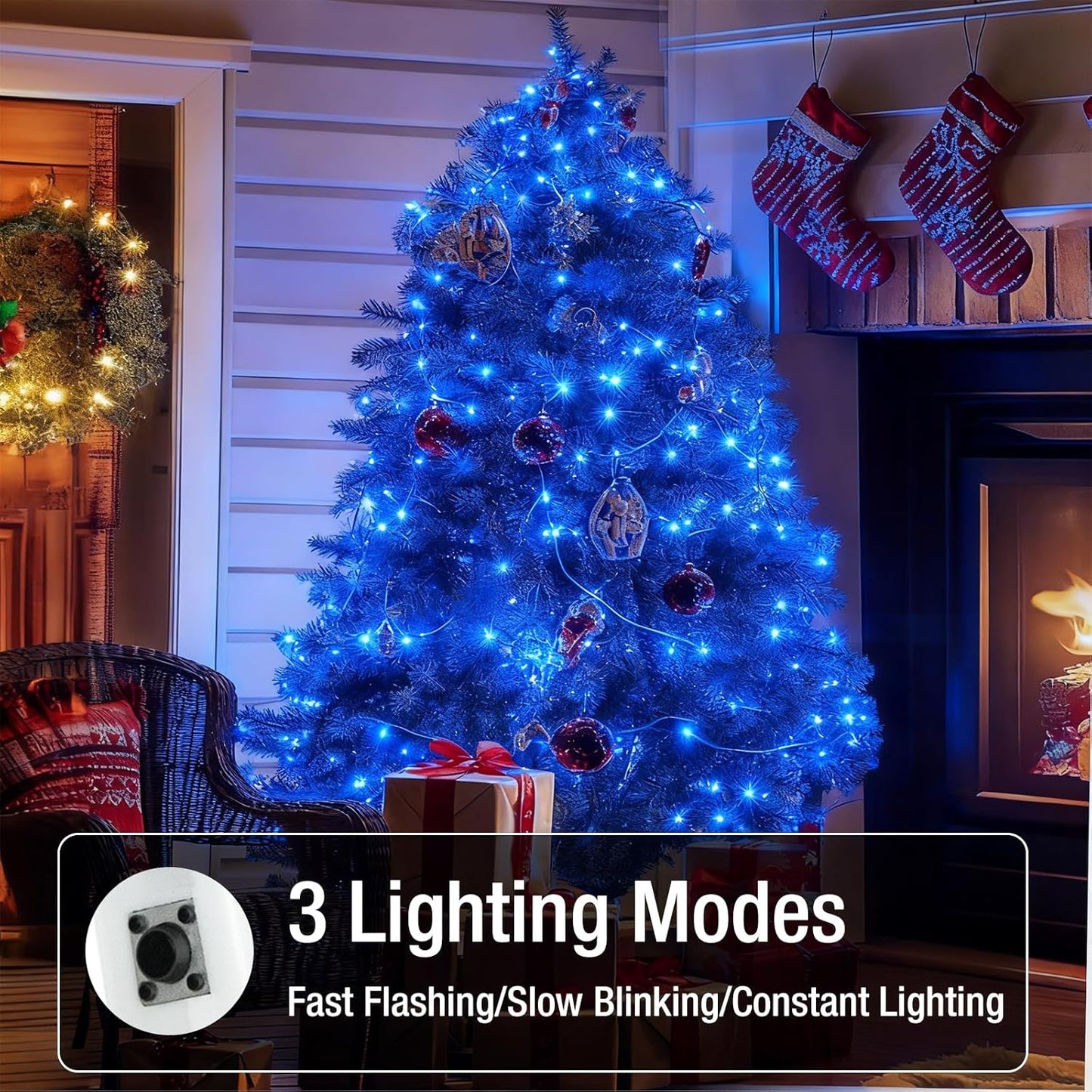 12 Pack Fairy Lights Battery Operated - 7ft 20 Led Twinkle Lights 3 Modes, Bulk Mini String Lights Waterproof for Mason Jars Vases DIY Party Wedding Decoration Christmas -Blue