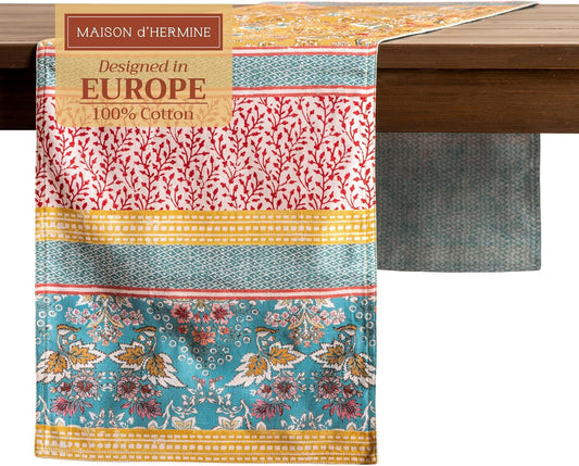 Maison d' Hermine Table runner 100% Cotton Double Layer Table Runners 108 inches long Decorative for Home Kitchen Dining Party Baby Shower Wedding Bridal Shower Spring Summer (Marquise, 14.50" x 108")