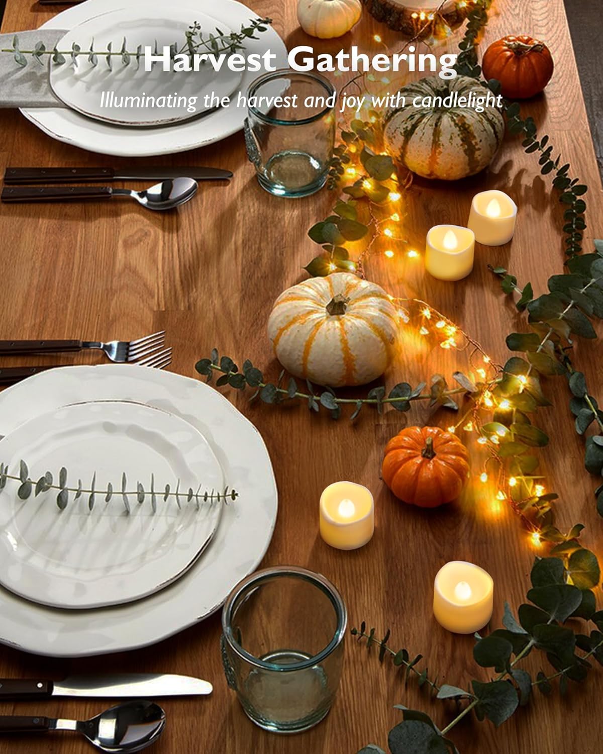 Homemory 48-Pack Novelty Flickering Flameless Tea Lights Candles, 200+Hours Battery-Operated LED Fake Candles for Wedding Table Centerpieces,Proposal,Anniversary, Ivory Base, Ø1.5'' × H1.3''