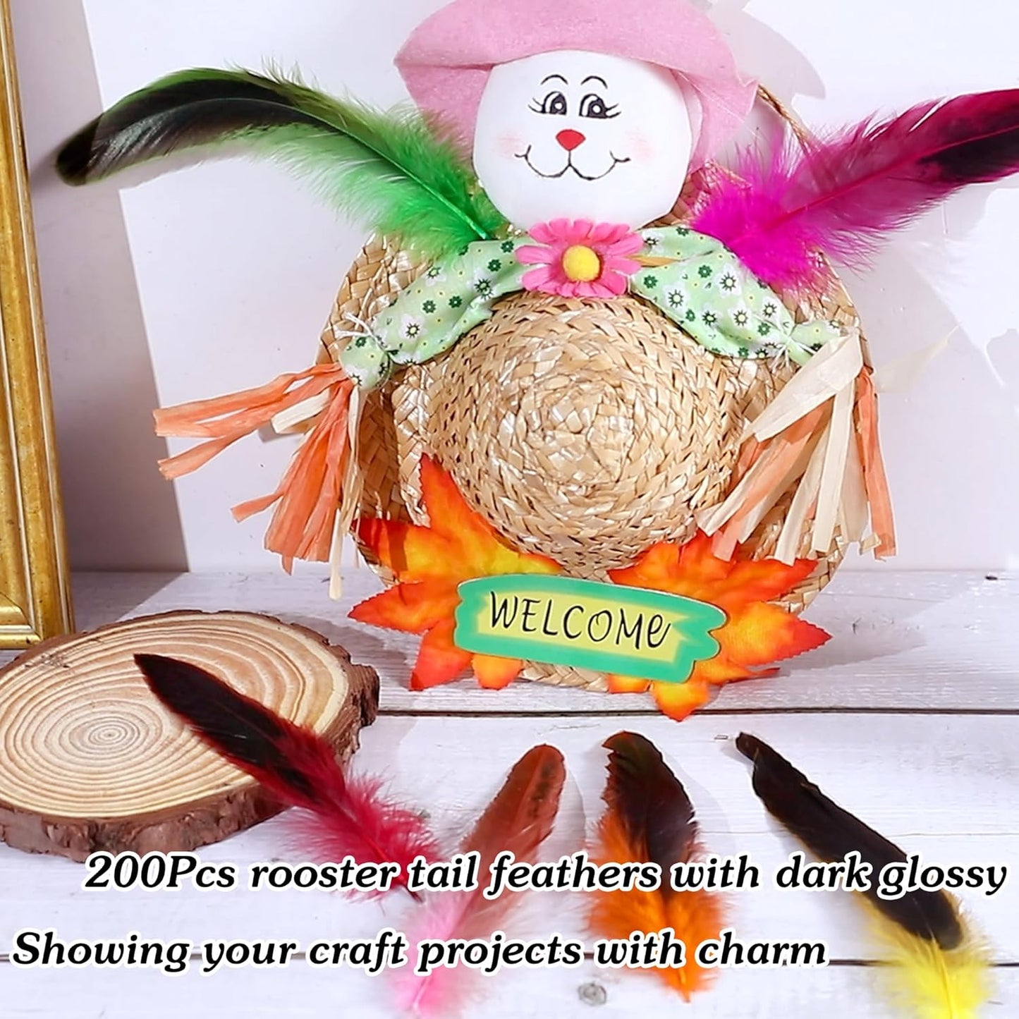 SOGUGOM Turquoise Rooster Tail Feathers - 200 pcs 5-7 inch Craft Bulk Feathers for Craft Projects, Hats, Costume and Party(Turquoise)