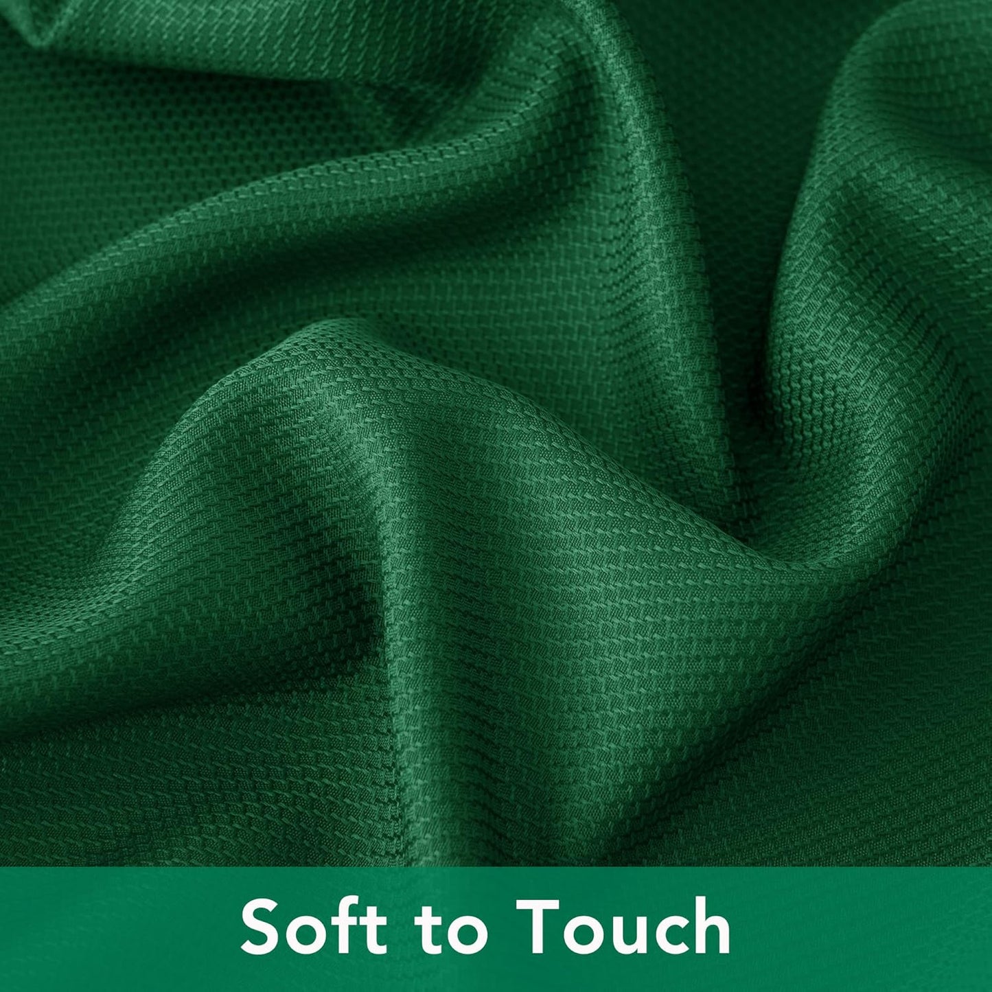 Biscaynebay Textured Fabric Christmas Tablecloths Rectangle 60x84 Inches, Hunter Green Water Resistant Spill Proof Tablecloths for Dining, Kitchen, Wedding and Parties, etc Machine Washable