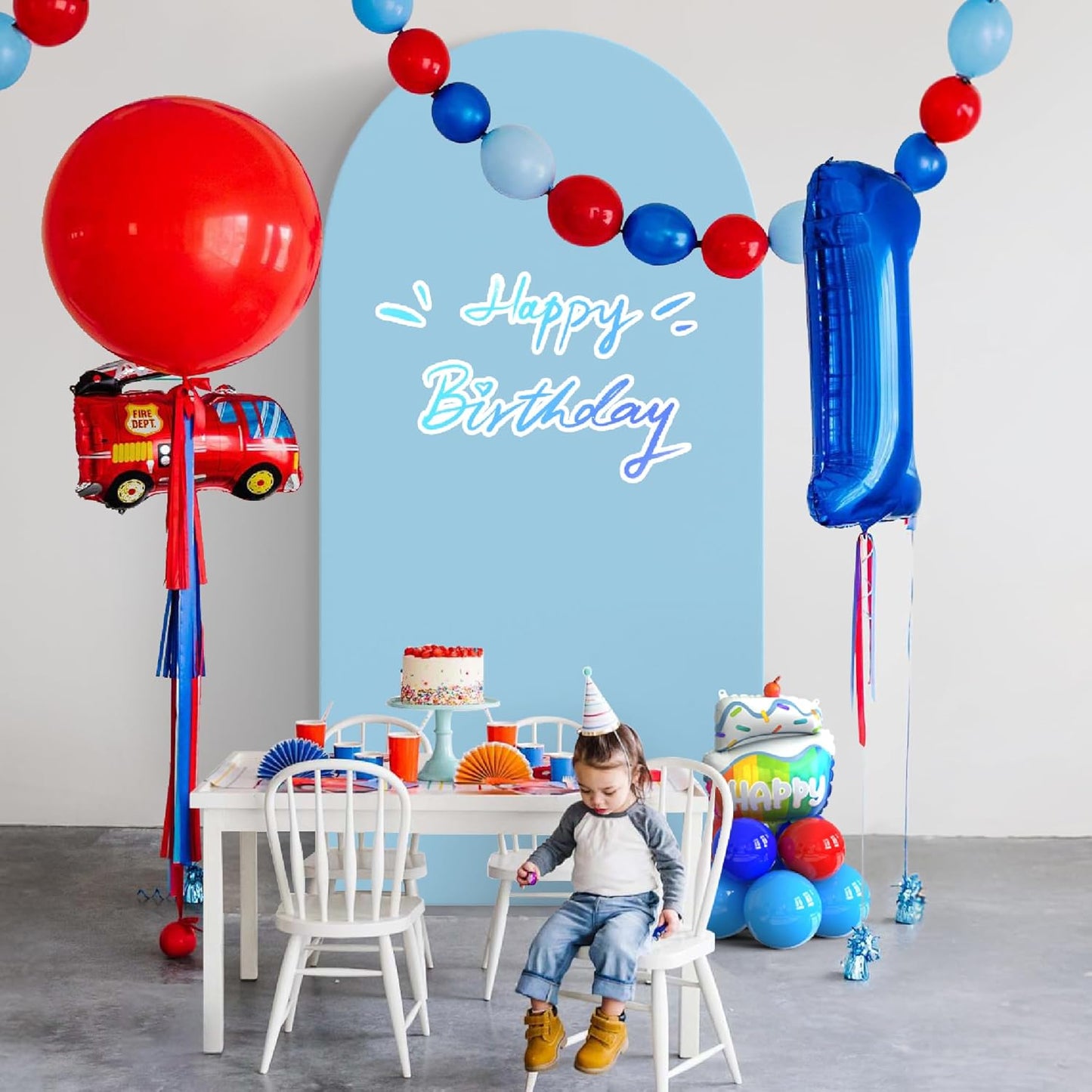 Arch Backdrop Stand Cover 8Ft Dusty Blue Thick Spandex Fabric Arch Backdrop Cover High Elasticity Fitted Round Top for Wedding Birthday Party Baby Shower Garden Decoration