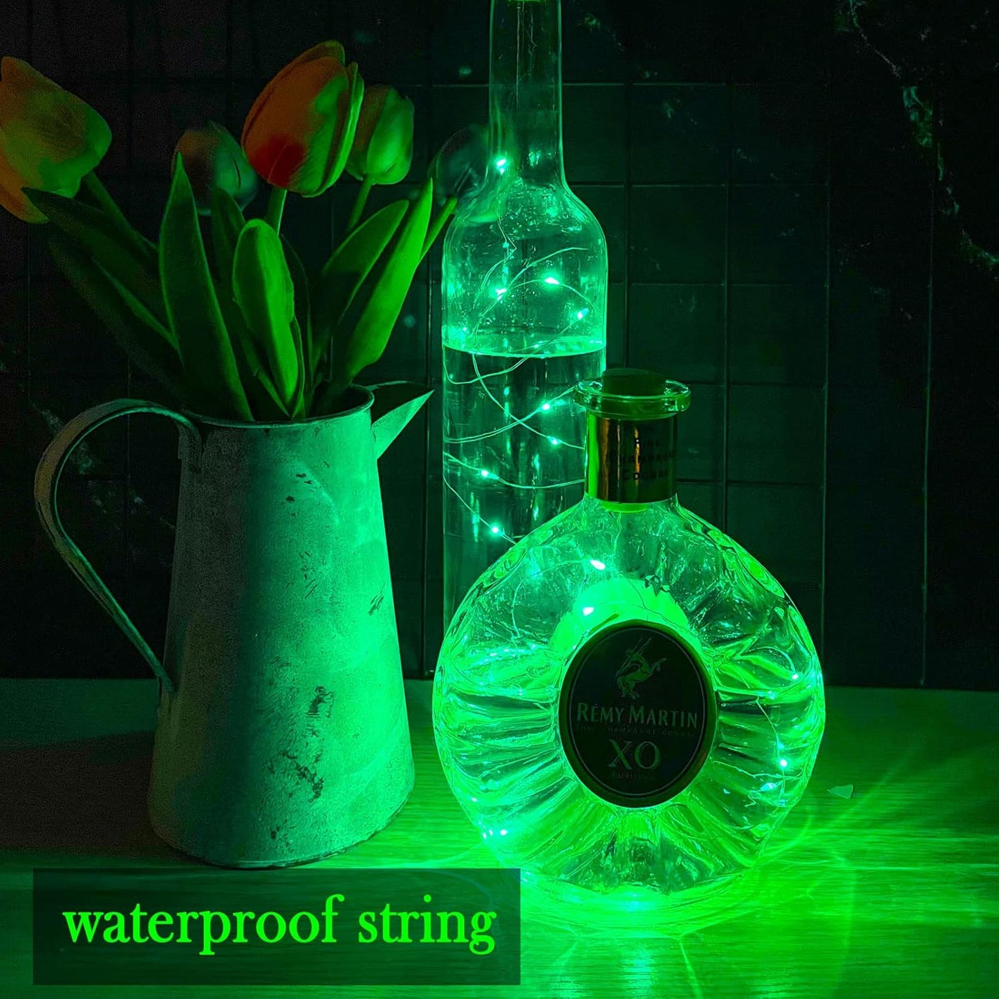 Wine Bottle Lights with Cork 15Pack 10 LED 40 Inches Battery Operated Silver Wire Liquor Fairy Mini String Lights for Party Christmas Halloween Wedding Decoration (Green)