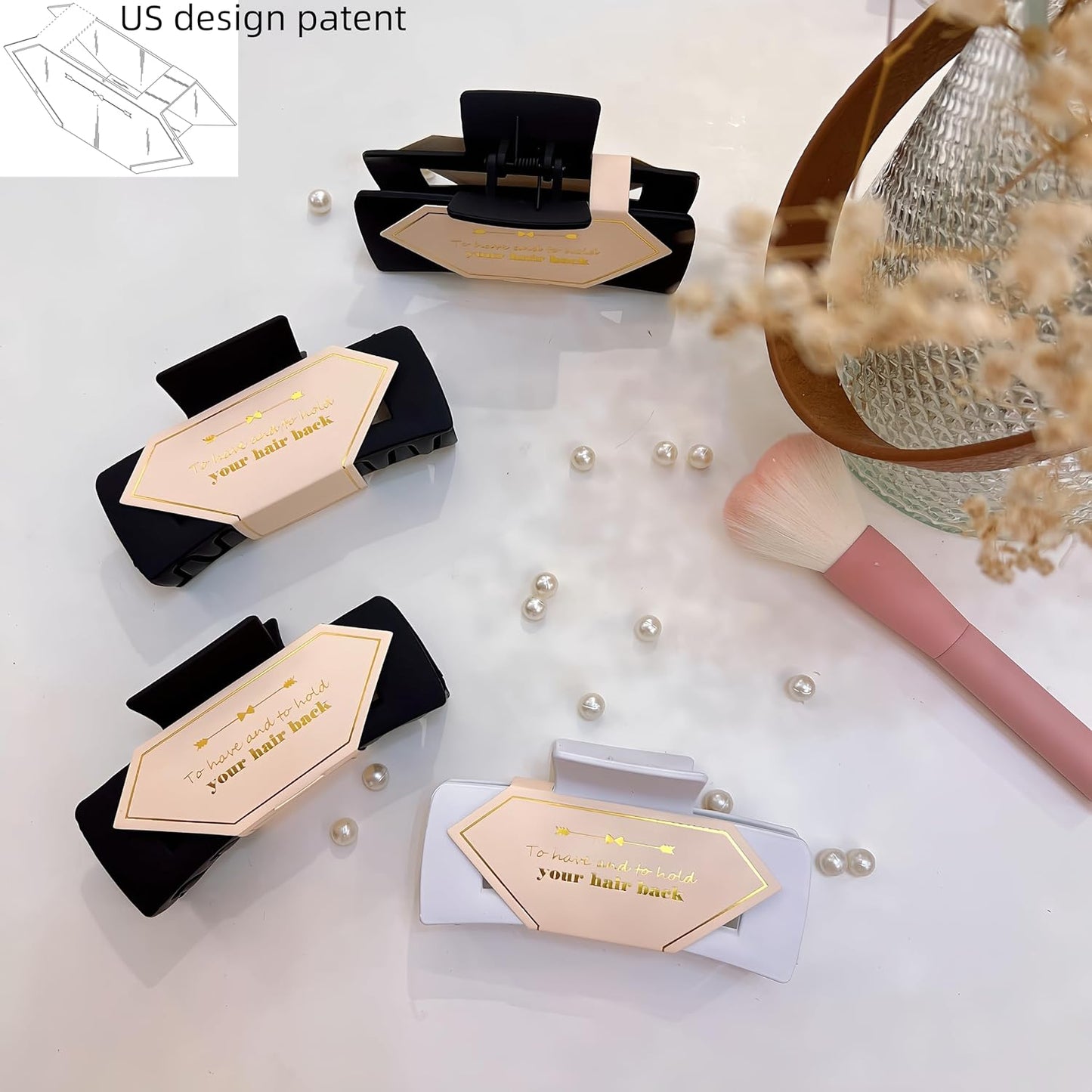 Bridesmaid Scrunchies Proposal Gifts Bachelorette Hair Claws Clips Girls heart sunglasses for Wedding Party Favors (18pcs dark black)