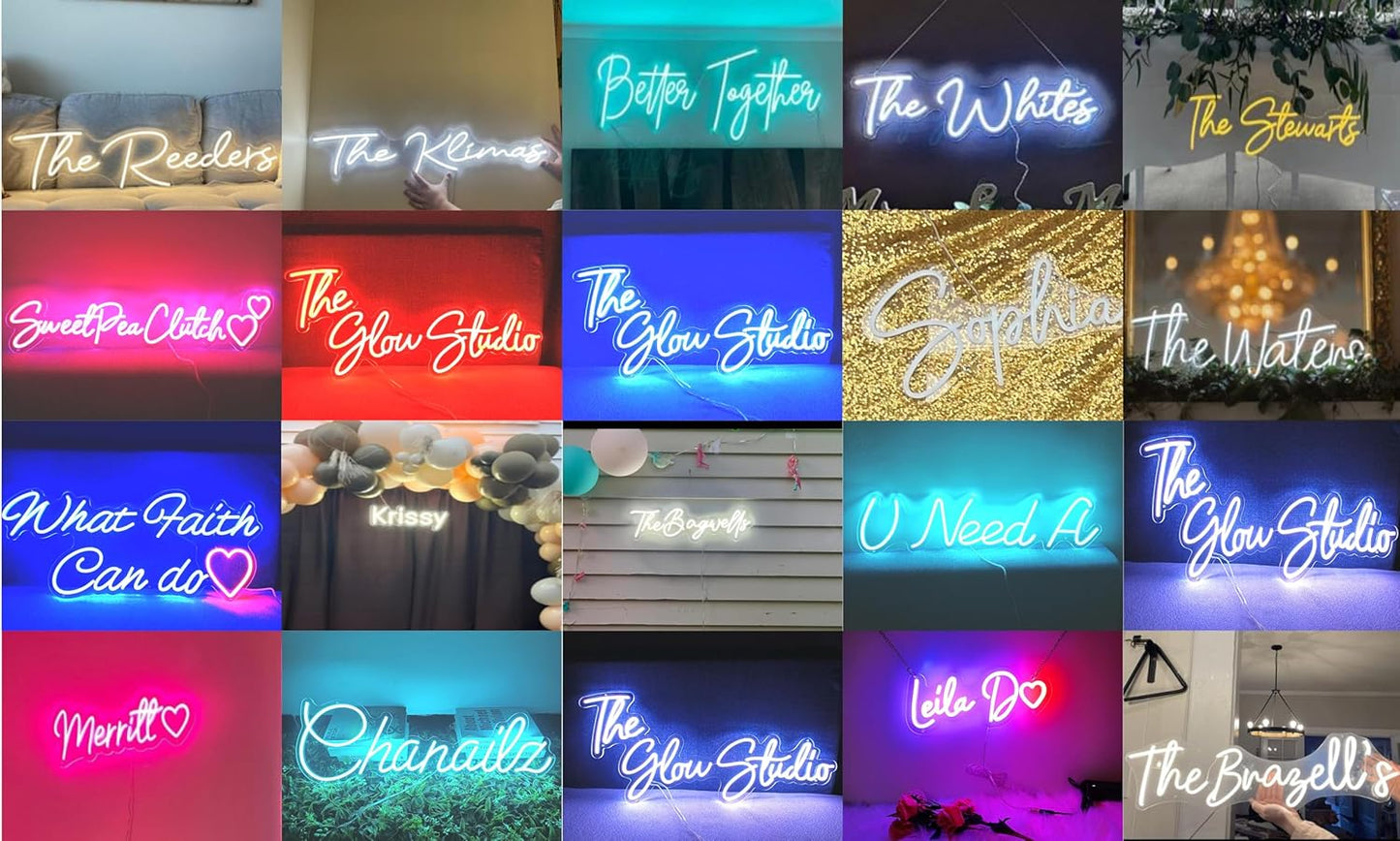 Custom Neon Sign, Neon Sign Customizable for Birthday Wedding Party Gift,Bar Personalized Neon Sign for Wall Decor Length 10inch to 60inch