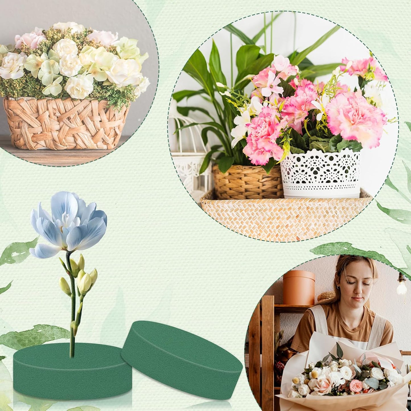 Phinus 2 PCS Styrofoam Block, Floral Foam Block Measures 6 x 1.57 inches, Flower Foam Can Be Used for Artificial Flower Arrangement DIY Crafts, Birthday, Prom, Church, Etc