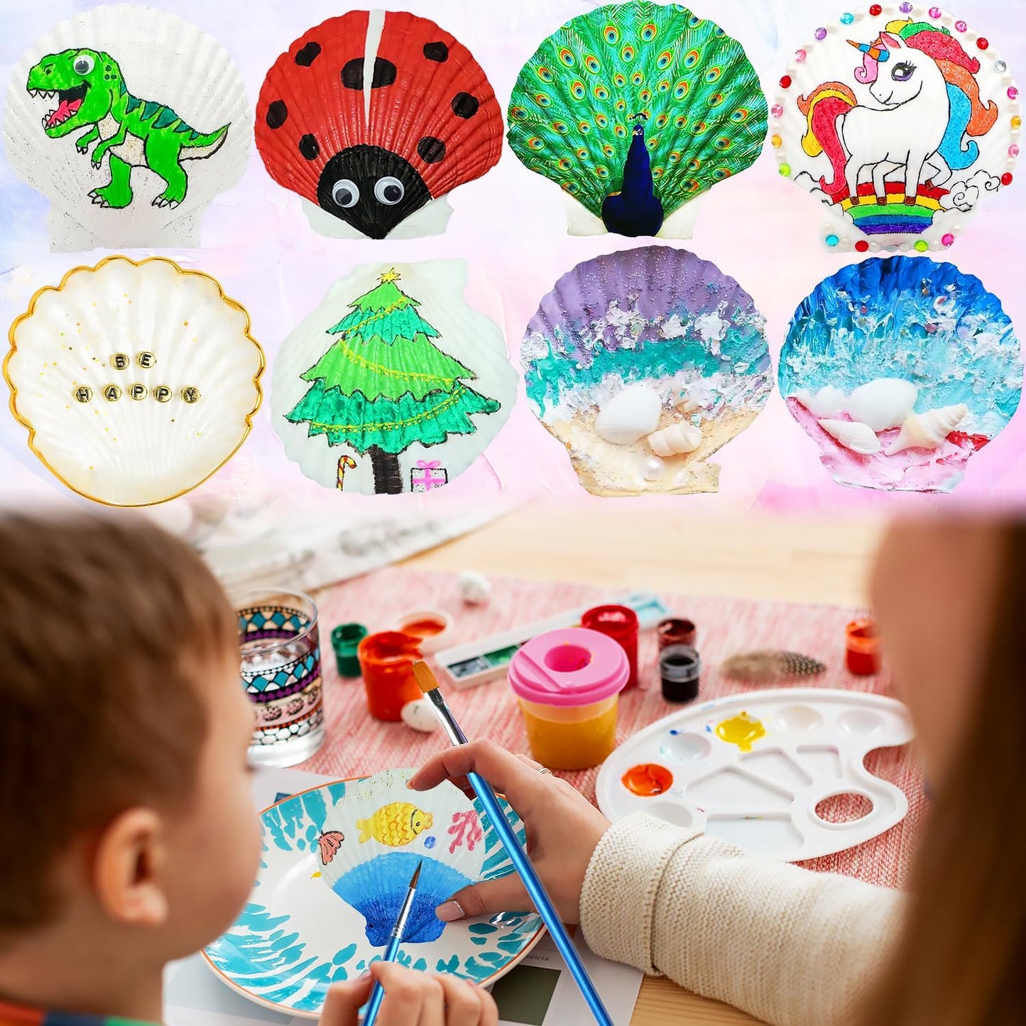 25PCS Sea Shells Scallop Shells Natural White Sea Shells for DIY Craft Crafting,Painting,Baking,Home Decor and Beaching Wedding Decoration (6-8CM) Seashells Bulk