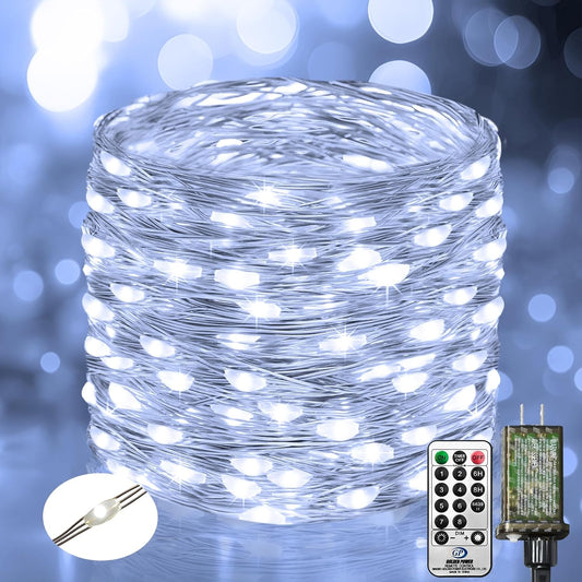 btfarm Fairy Lights Plug in with Remote, 66FT 200 LED Outdoor Twinkle Lights Waterproof with Timer, 8 Modes Indoor String Lights for Bedroom Patio Garden Wedding Christmas Decoration, Cool White