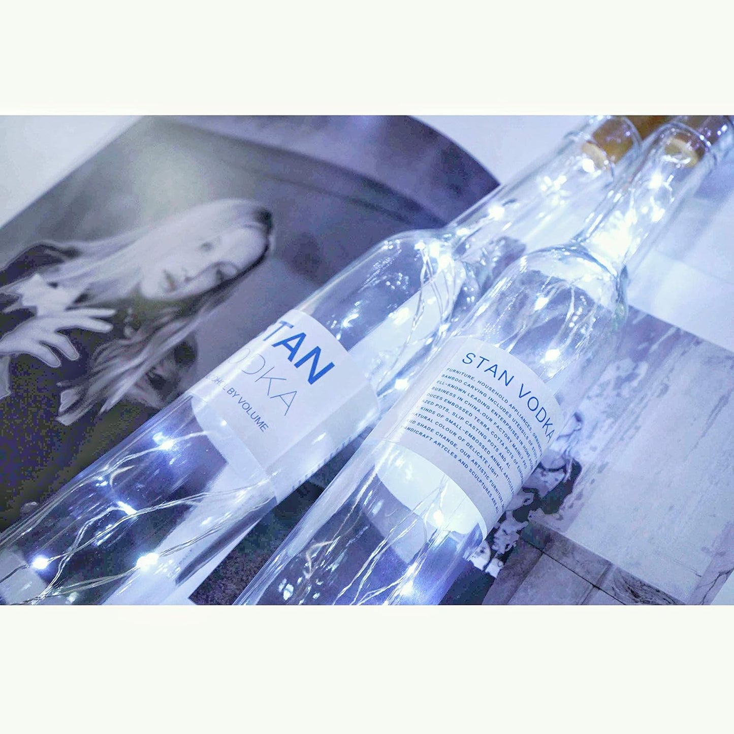 12 Pack 20 LED Wine Bottle Cork Lights, Fairy Mini String Lights Copper Wire, Battery Operated Starry Lights for DIY, Christmas, Halloween, Wedding, Party, Indoor&Outdoor (12 Pack, Cool White)