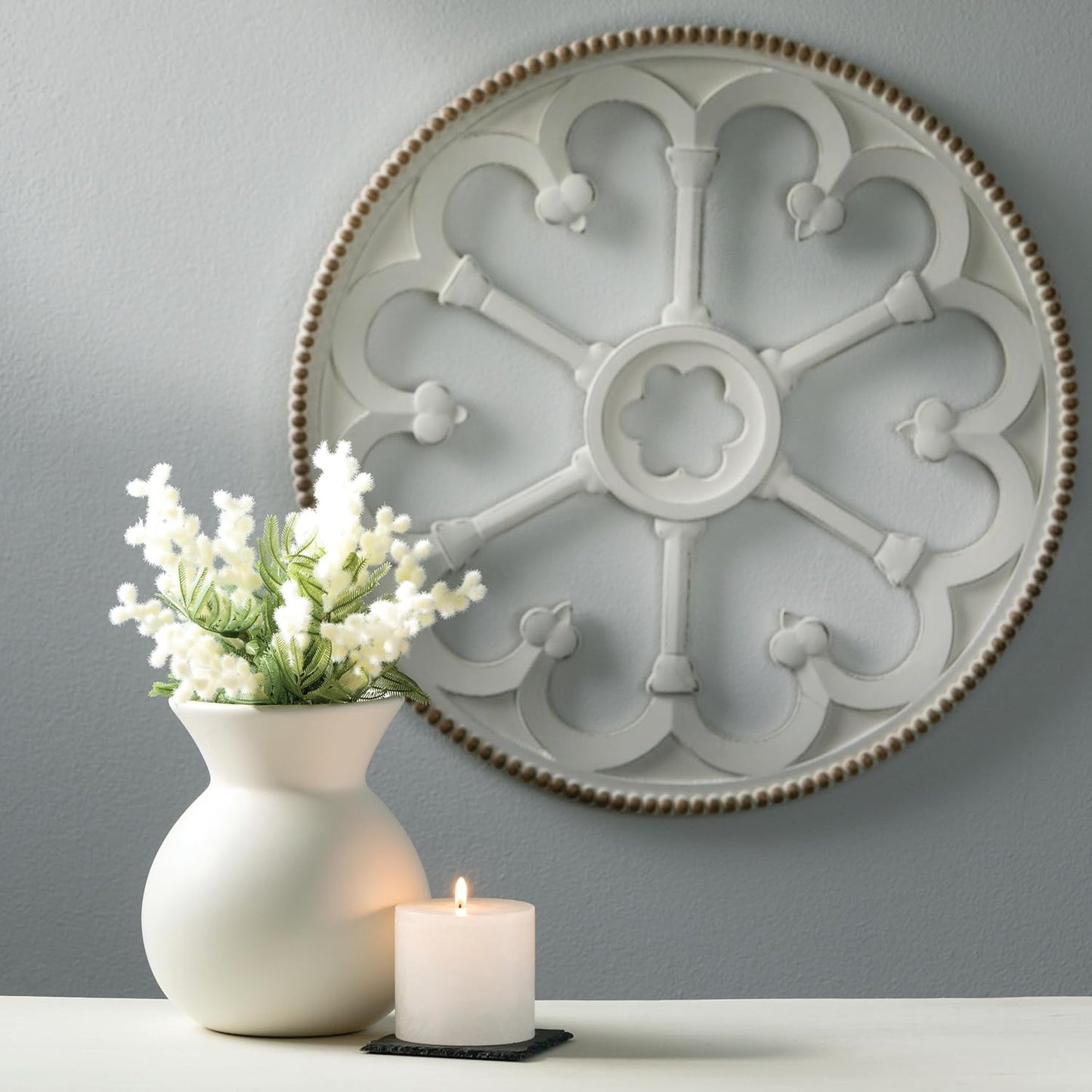 Sullivans White Ceramic Flower Vase, Modern Home Decor Vases for Flowers Centerpiece, Mantle, Tabletop Accent Kitchen Table, Living Room, and Office Decor (CM3142)