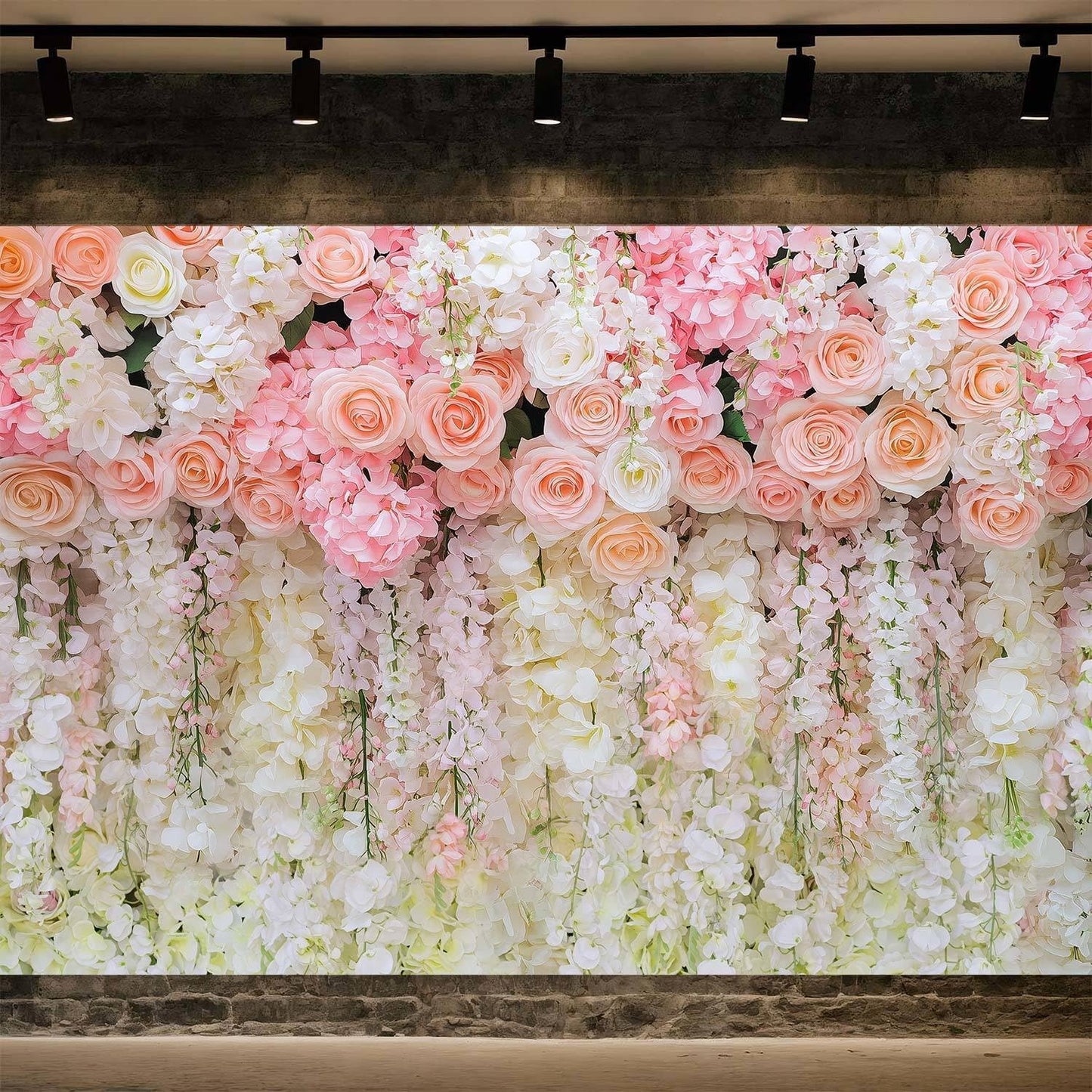 5x4ft Pink Rose Flower Wedding Photography Backdrop Spring Floral Photography Backdrop Valentine's Day Mother's Day Girl Birthday Baby Shower Wedding Bridal Party Banner Photo Booth Props Background