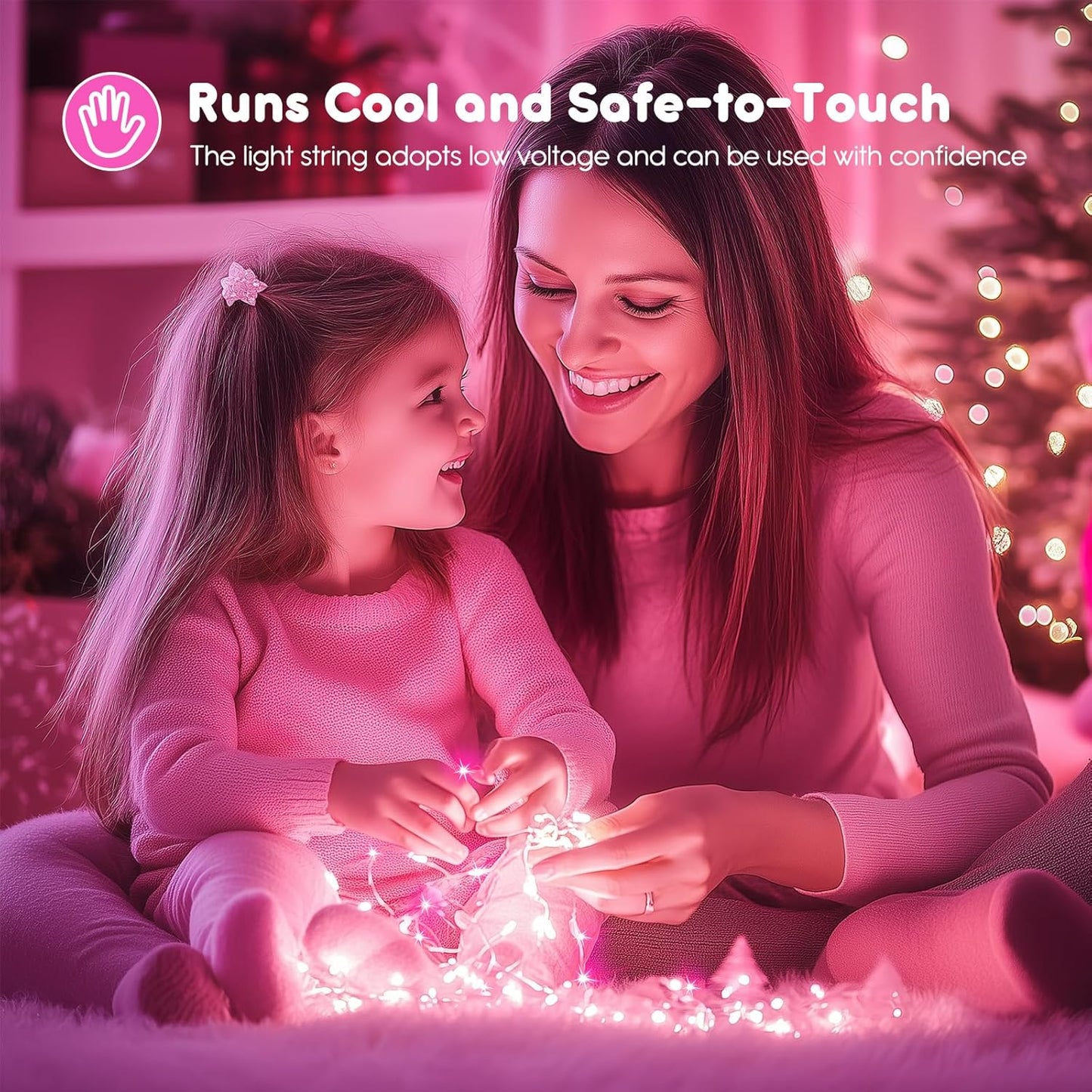 Minetom 12 Pack Pink Fairy Lights Battery Operated String Light with Timer - 7ft 20 LED Waterproof Silver Wire Firefly Light for DIY Crafts Wedding Table Centerpieces, Pink