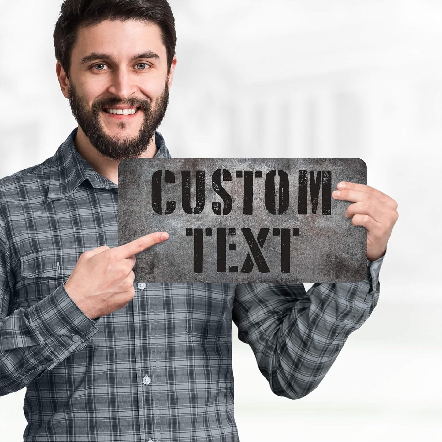 Custom Sign, Custom Street Sign, 11 Font Colors, 13 Font Styles, 4 Hole Options, 22 Sizes, 6x12 Inches, Rust Free DiBound, Fade Resistant, Made in USA by My Sign Center (Grunge Metal)