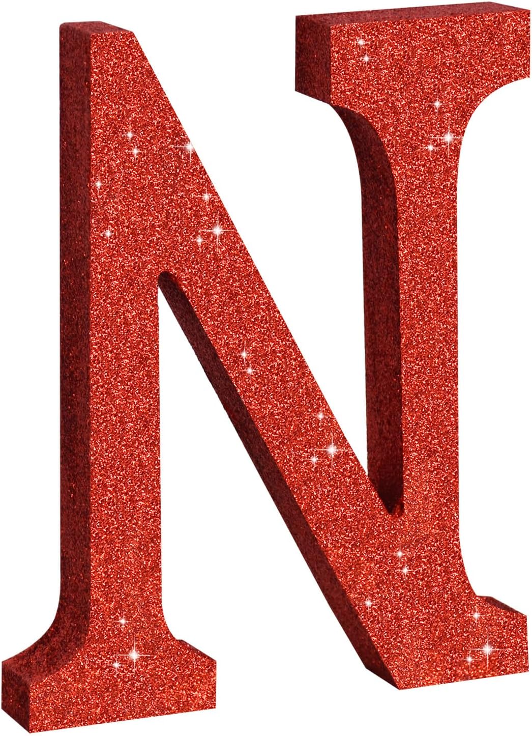 TONIFUL 8 Inch Red Glitter Letter N Table Centerpiece A-Z Red Birthday Party Decorations,Red Alphabet N for Birthday,Chrismas,Graduation,Bridal Shower,Wedding,Anniversary Party Supplies