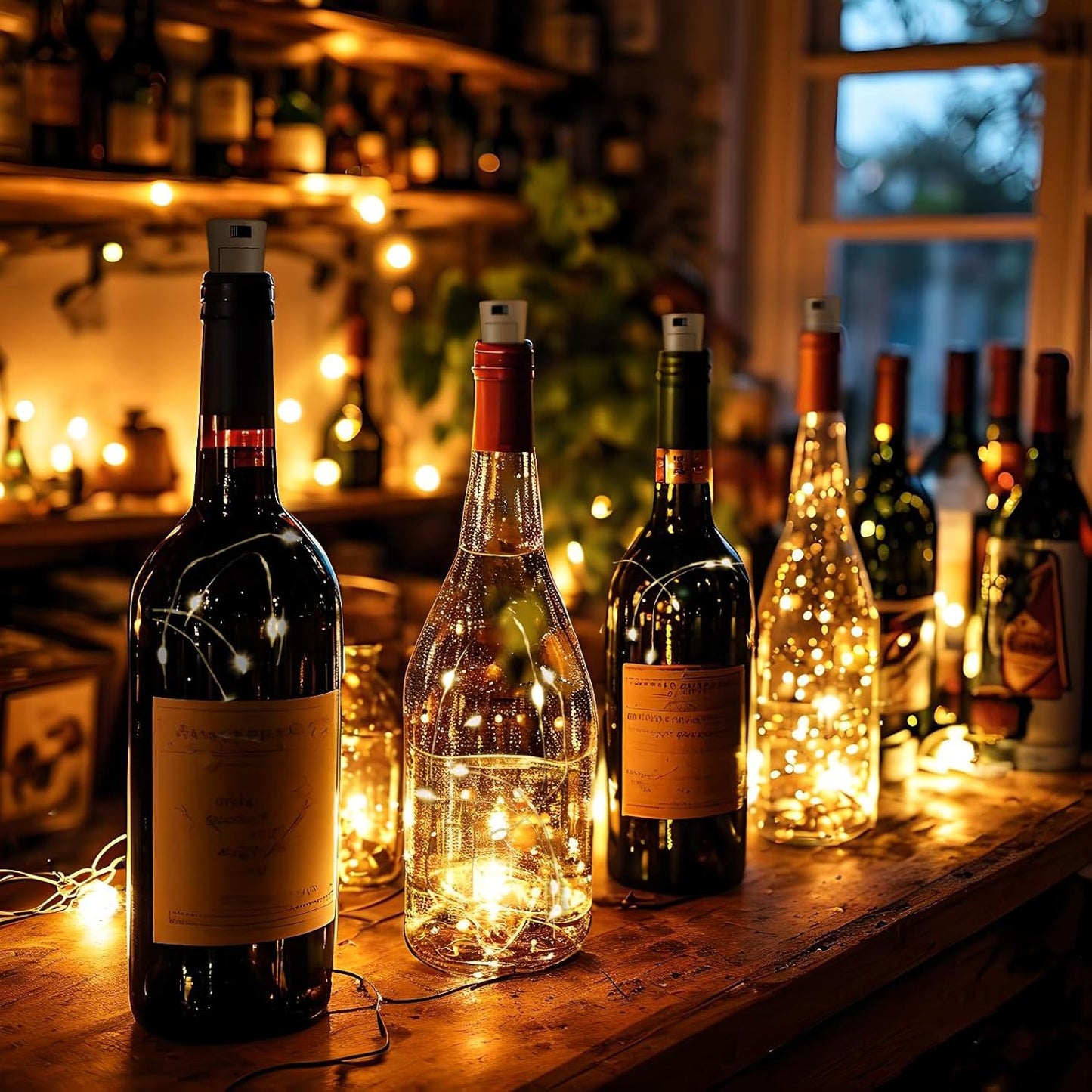 18 Pack Wine Bottle Lights with Cork, 20 LEDs, 6.6 Ft, Fairy Mini String Lights for DIY Jar Halloween, Christmas, Party Decoration, Wedding Listing (18 Pack, Warm White)
