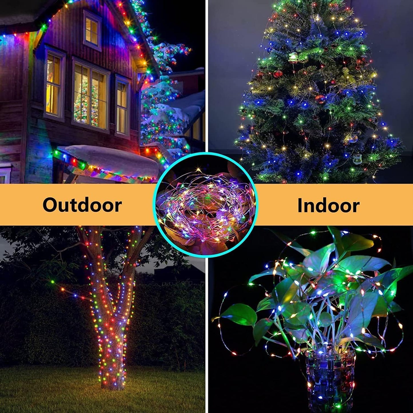 4Pack 80Ft 240LED Fairy Lights Battery Operated with Remote, Waterproof String Lights with Timer for Indoor & Outdoor, Twinkle Lights Battery Powered for Bedroom Christmas Decorations (Multicolor)