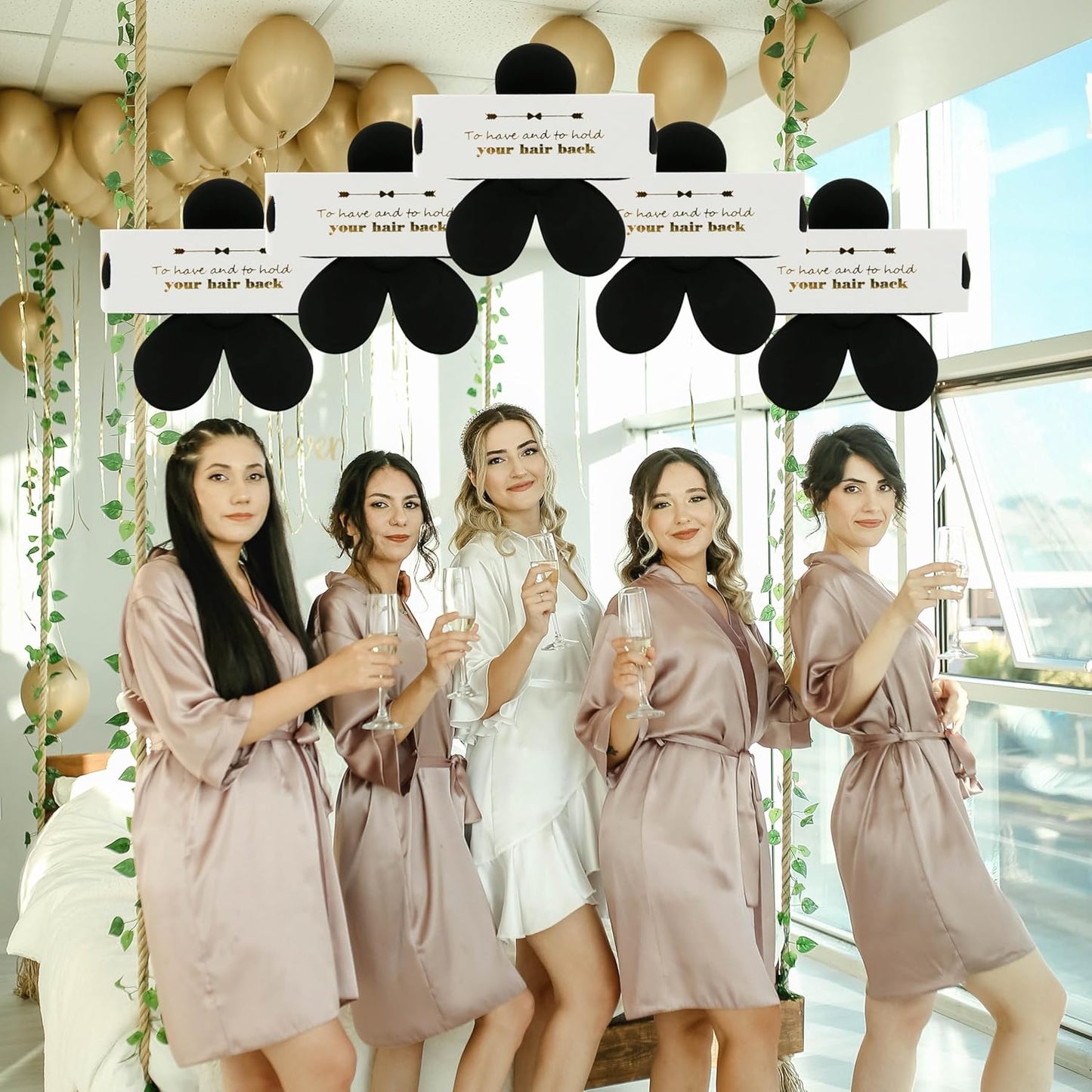 Hair Clip, Bridesmaid Proposal Gifts Flower Hair Claws Bachelorette Clip 12pcs Large Matte Black Hair Claw Clips Teen Girls Trendy Stuff Cute Hair Clips for Wedding Party Favors