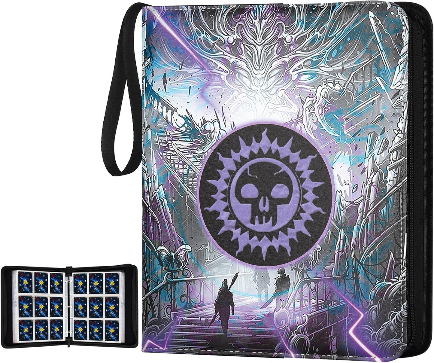 Card Binder for MTG Cards, Premium 9 Pocket Card Binder for Trading Cards, 720 Double Sided Pocket Collector Card Album for Standard Cards,Card Collection Folder for YGO/PTCG/Game Cards (Purple Print)