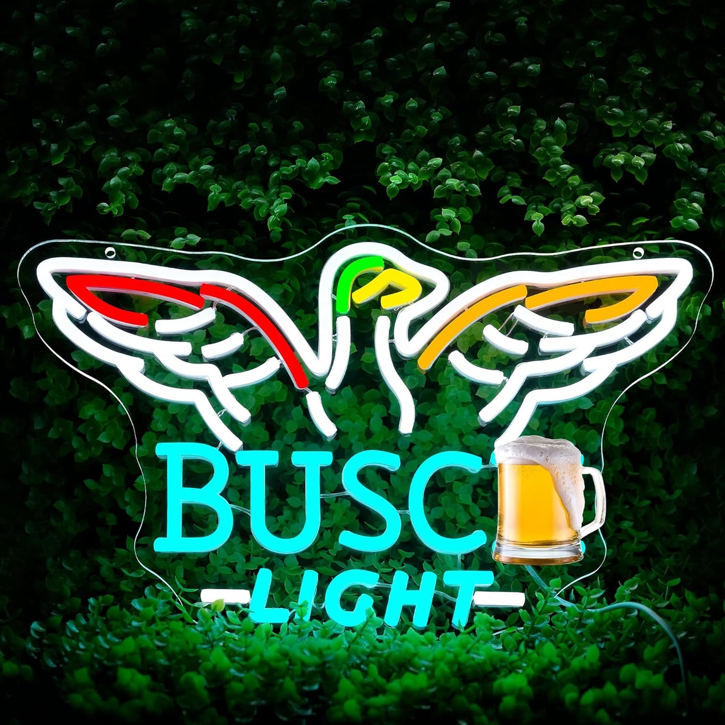 Beer Neon Sign Light for Wall Decor - Beer Bar Acrylic USB Powered LED Wall Art Decor, Light Up Sign Dimmable, for Man Cave Beer Bar Pub Business Club Party Garage 16.54" × 10.24"