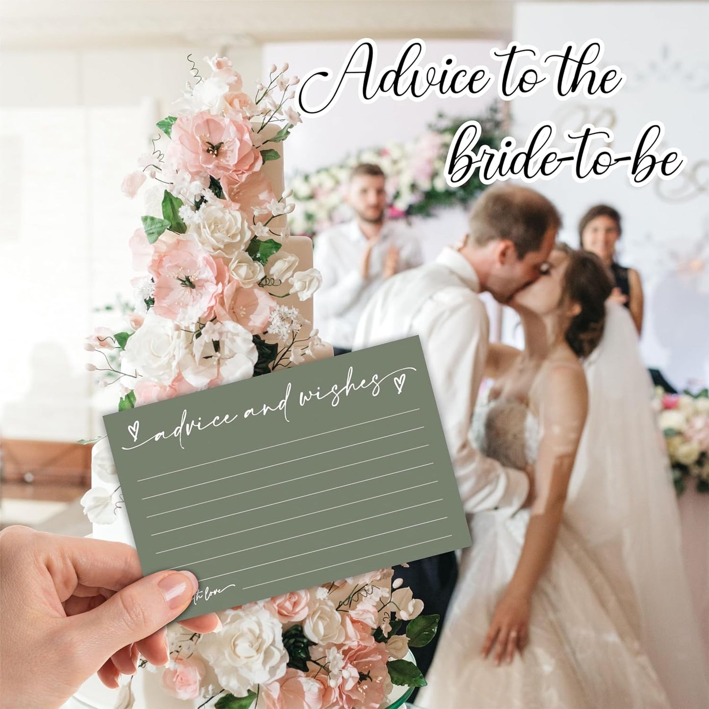 30 Advice & Wishes Cards - Olive Green - Double Sided Fill-In Advice Cards For Bridal, Wedding, Graduate Party, Mr & Mrs, Retirement, Baby Shower, Party Favor & Supplies - B03