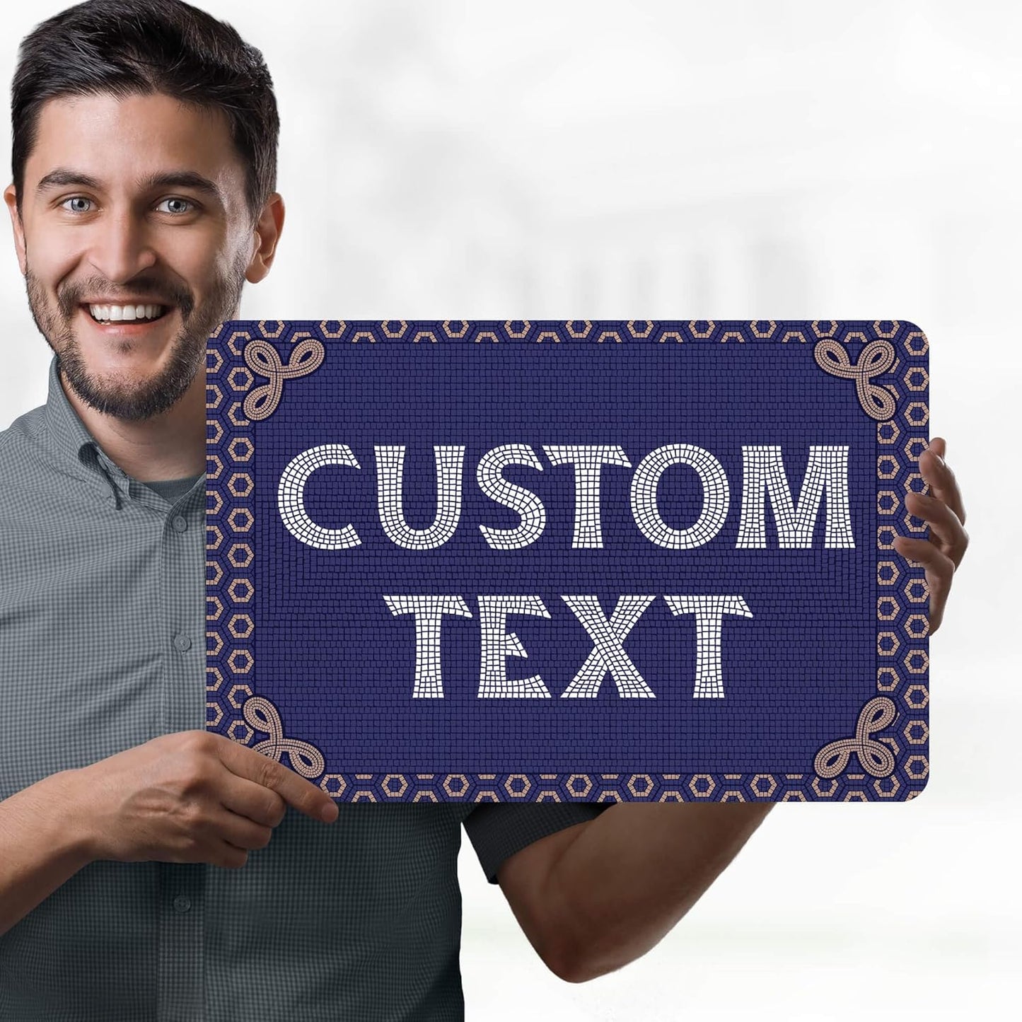 Custom Sign, Custom Street Sign, 11 Font Colors, 13 Font Styles, 4 Hole Options, 22 Sizes, 12x18 Inches, Rust Free DiBound, Fade Resistant, Made in USA by My Sign Center (Fauxsaic 1)