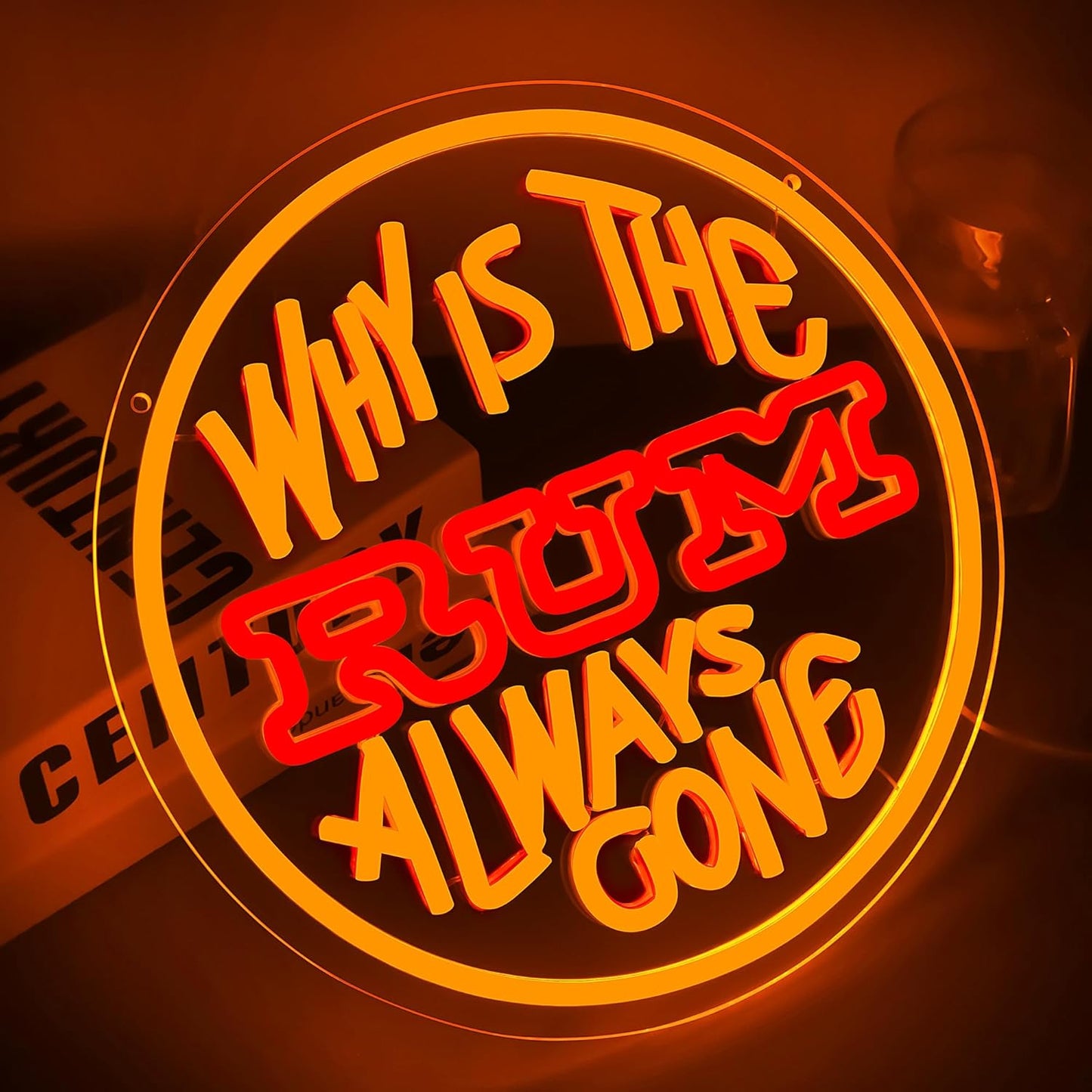 Beer Neon Sign for Wall Decor Bar Signs for Home Bar Decoration for Home Rum Neon Light for Man Cave Beer LED Light Up Sign for Bedroom Shop Party Club Wall Decor Gifts for Men Size12.9*12.9in(JTD236)