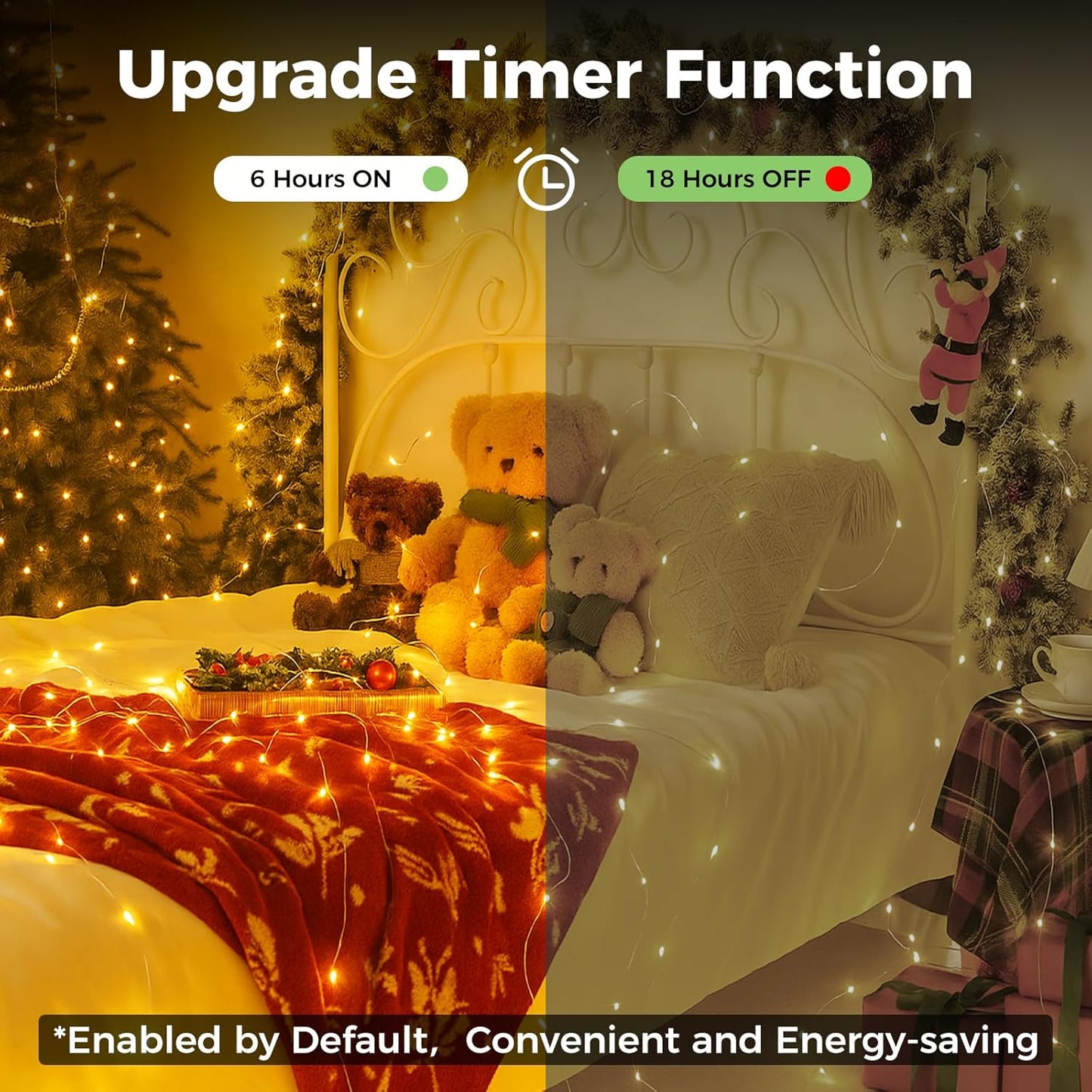 24 Pack Fairy Lights with Timer Battery Operated, 3 Modes 7ft Mini Waterproof Twinkle Lights, 20 LED Bulk String Light for Mason Jar Christmas Decoration Wedding Table Centerpieces,Warm White