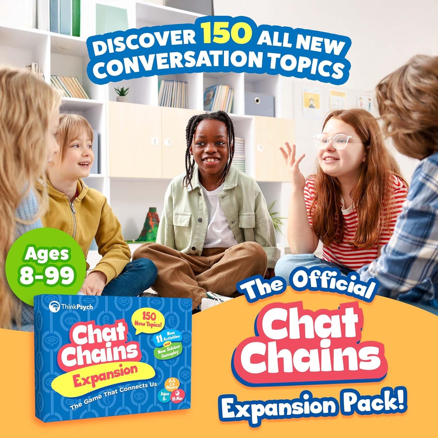 ThinkPsych Chat Chains Expansion Pack - Counseling Games & Therapy Games for Teens - Social Skills Games for Kids, Play Therapy Toys, Speech Therapy Games - Ages 8-99