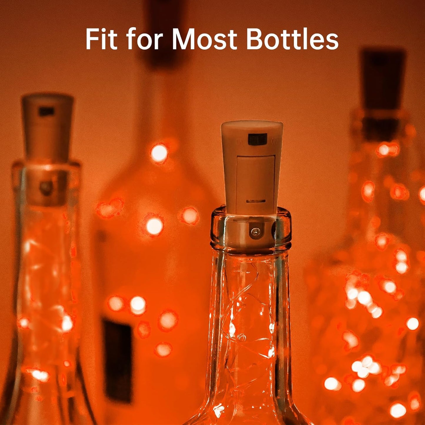 Aluan Orange Halloween Lights Wine Bottle Lights with Cork 10 Pack 20 LED Fall Table Decor for Home, Christmas Mini Fairy Lights Battery Operated Cork Lamp for Liquor Bottles Party Wedding Decoration