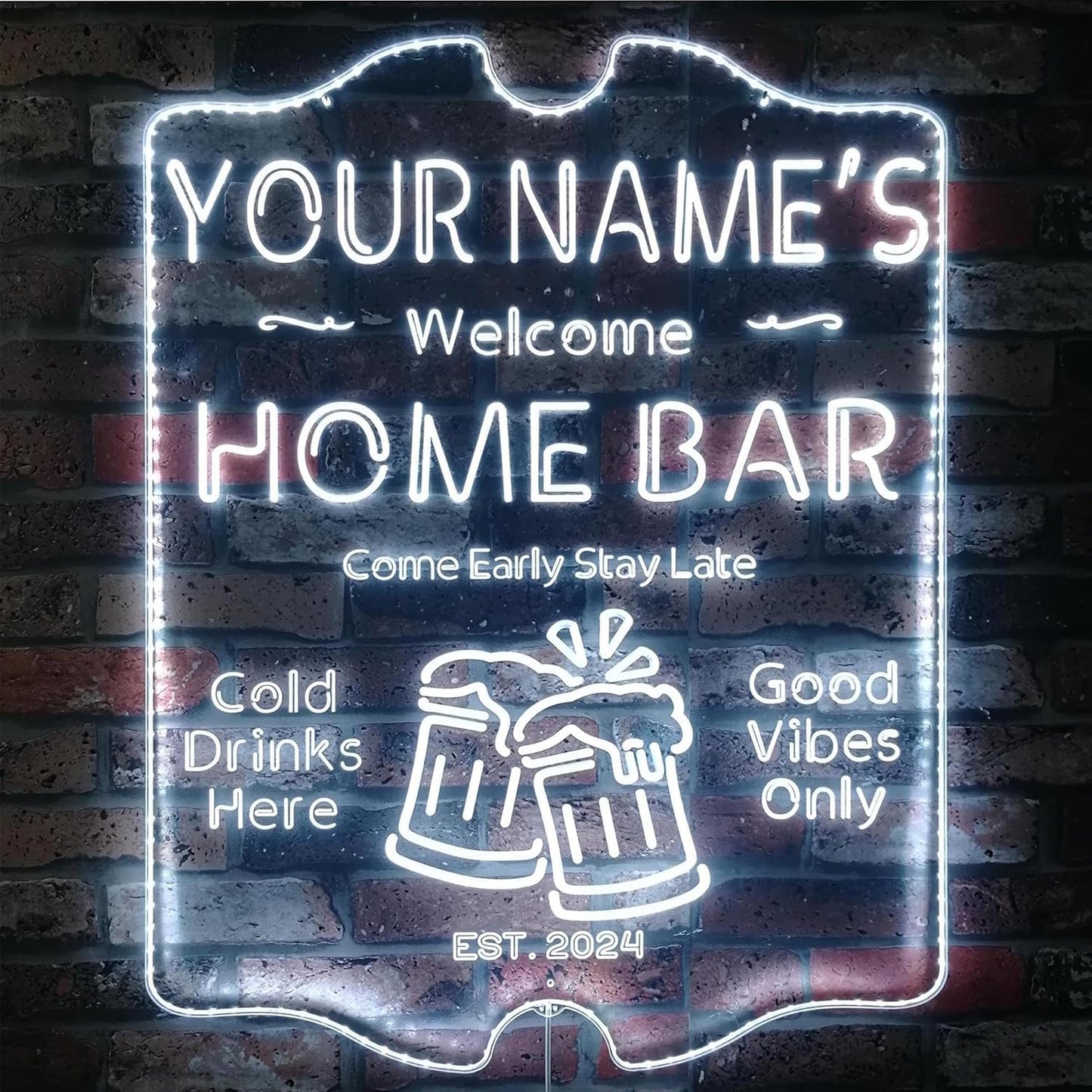 ADVPRO Personalized Your Name Home Bar RGB Dynamic Glam LED Sign - Cut-to-Edge Shape - Smart 3D Decoration - Multicolor Signage st06s32-fnd-p11-tm-c