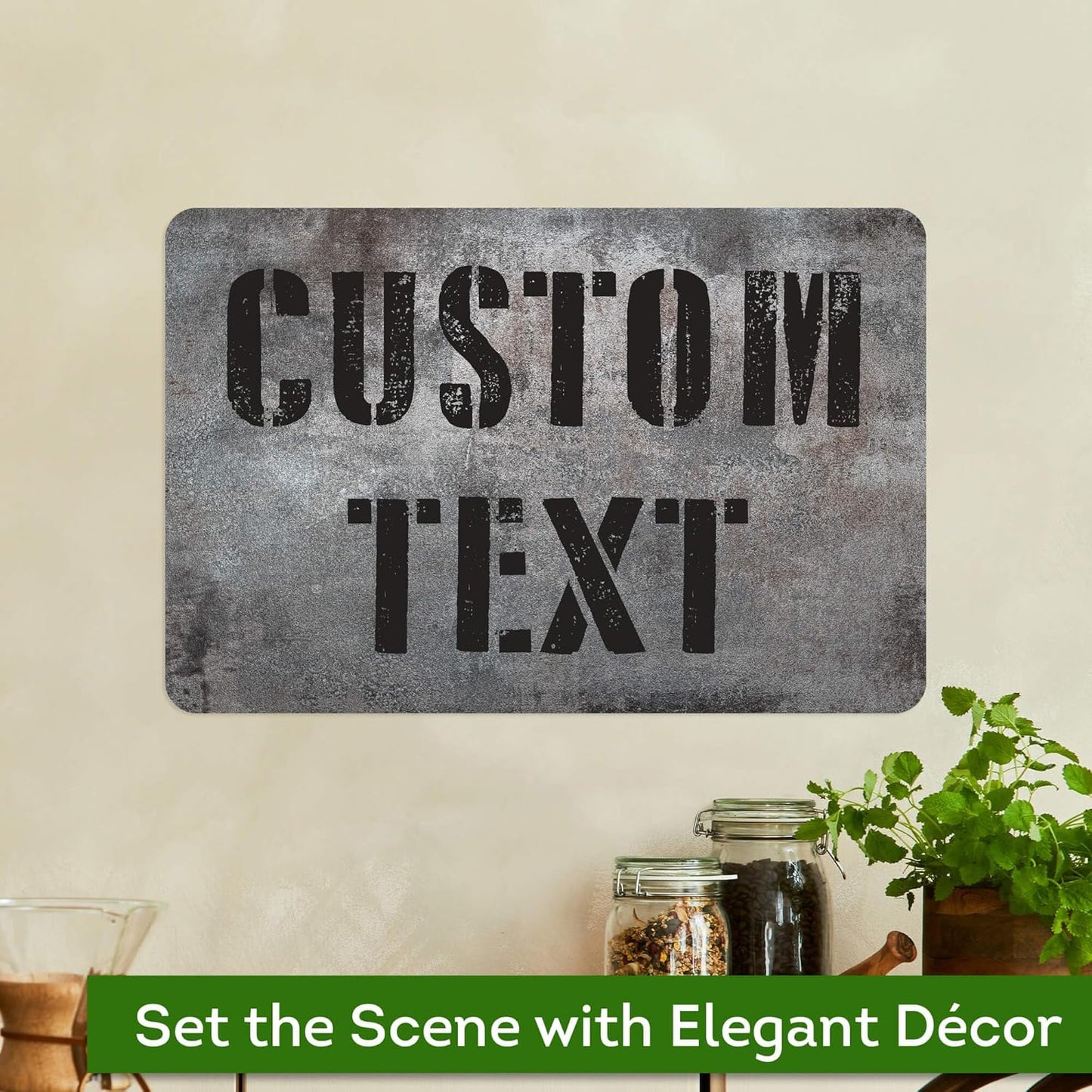 Custom Sign, Custom Street Sign, 11 Font Colors, 13 Font Styles, 4 Hole Options, 22 Sizes, 12x18 Inches, Rust Free DiBound, Fade Resistant, Made in USA by My Sign Center (Grunge Metal)