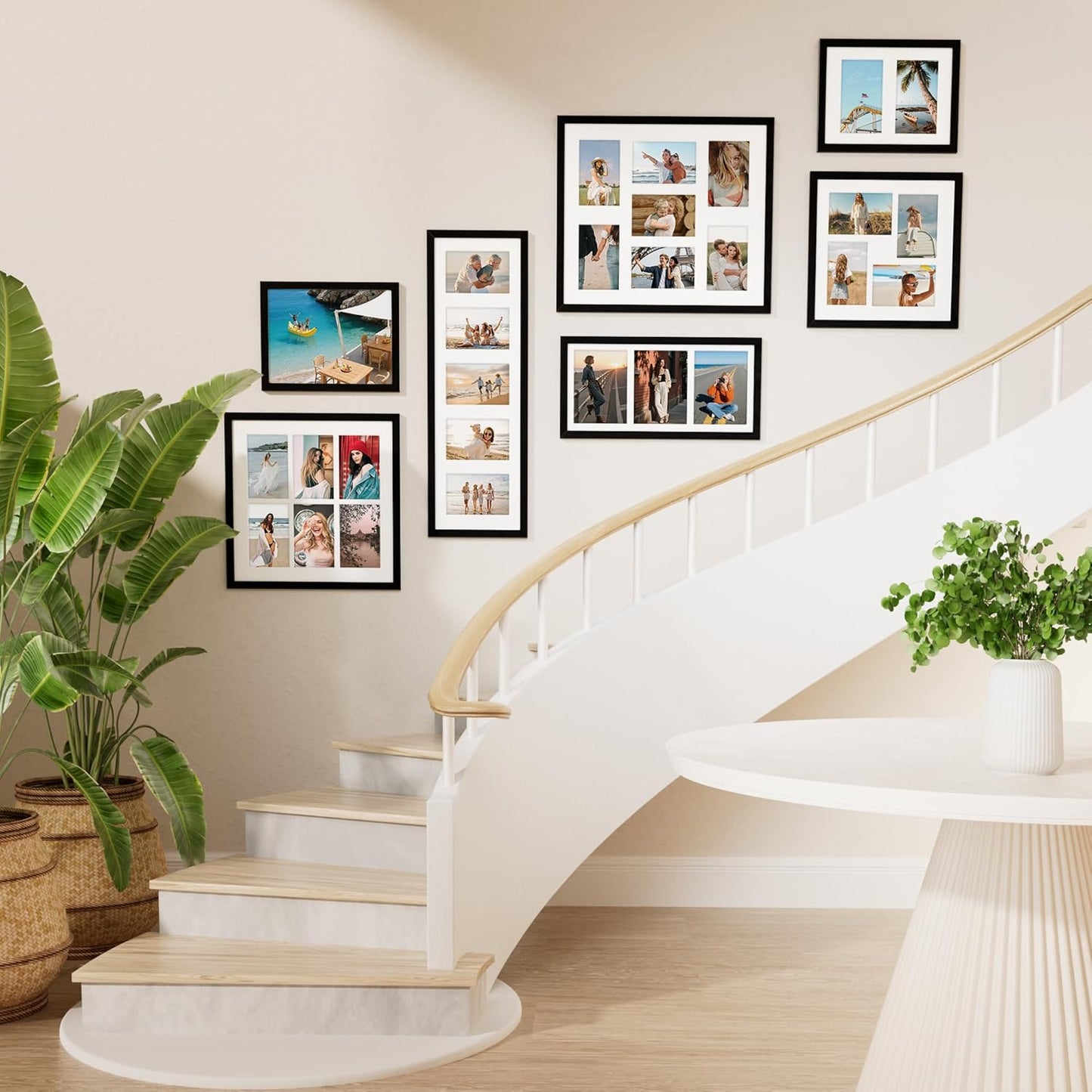 Vittanly 8.5x11 Collage Picture Frame, Displays 2Pcs 5x7 Pictures with Mat, Picture Frames Collage Wall Decor for Horizontal or Vertical Display, Black, 1 Pack