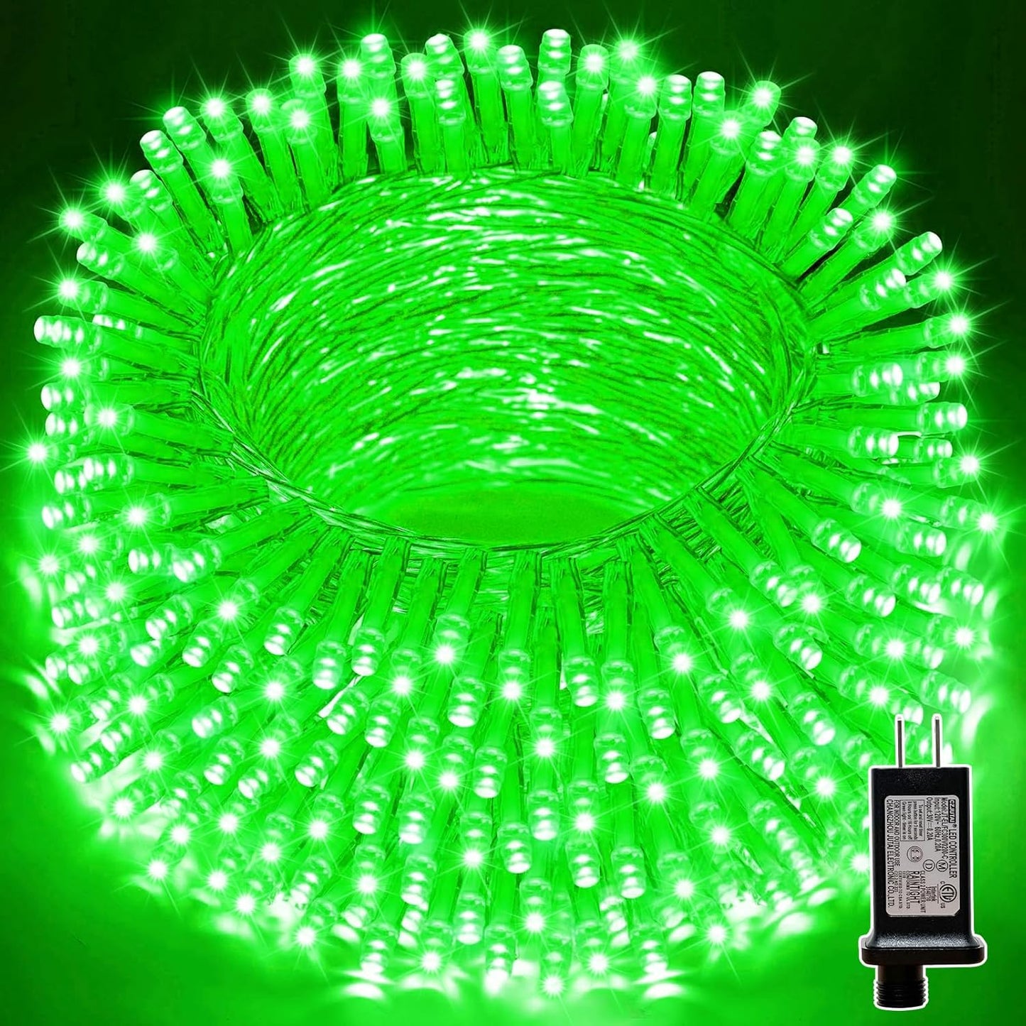 LAMPHOME 33ft Christmas Decorative St. Patrick's Day Mini String Lights, 100 LED Transparent Wire Fairy Starry String Lights Plug in, 11 Lighting Modes for Indoor Outdoor Xmas Tree (Green)