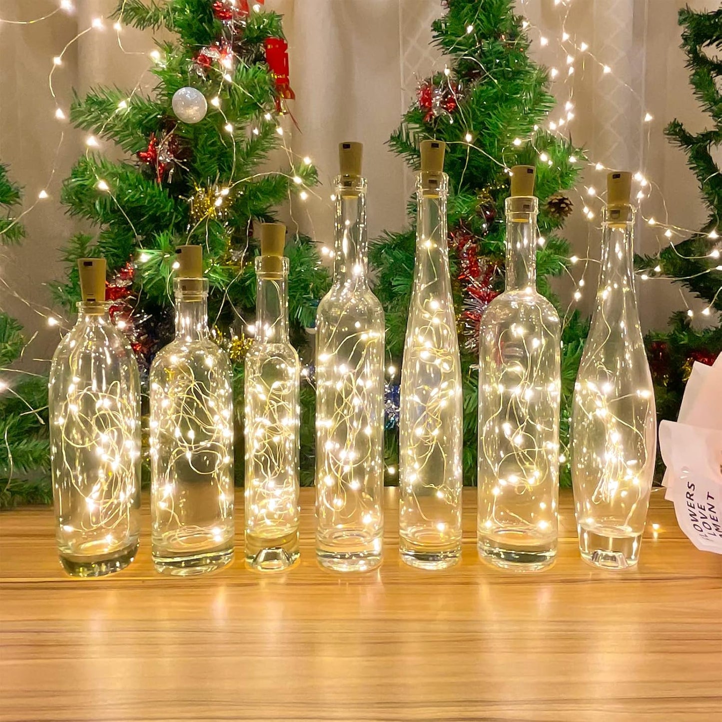 18 Pack Wine Bottle Lights with Cork, 20 LEDs, 6.6 Ft, Fairy Mini String Lights for DIY Jar Halloween, Christmas, Party Decoration, Wedding Listing (18 Pack, Warm White)