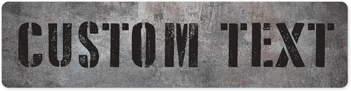 Custom Sign, Custom Street Sign, 11 Font Colors, 13 Font Styles, 4 Hole Options, 22 Sizes, 3x12 Inches, Ideal Christmas Gift, Rust Free DiBound, Fade Resistant, Made in USA by My Sign Center (Grunge