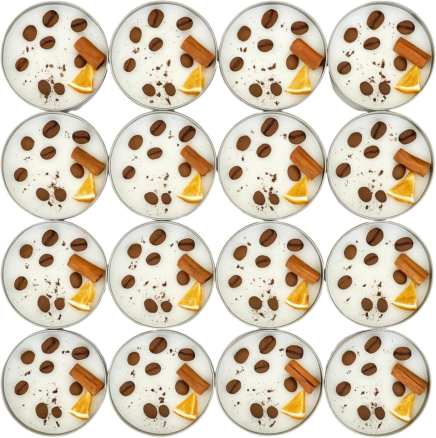 Coffee Scented Soy Wax Candle Favors with Hand-Placed Orange and Cinnamon Stick - Handmade Gift Set for Wedding Guest - Bridal Shower Baby Shower Birthday (30 Pieces)