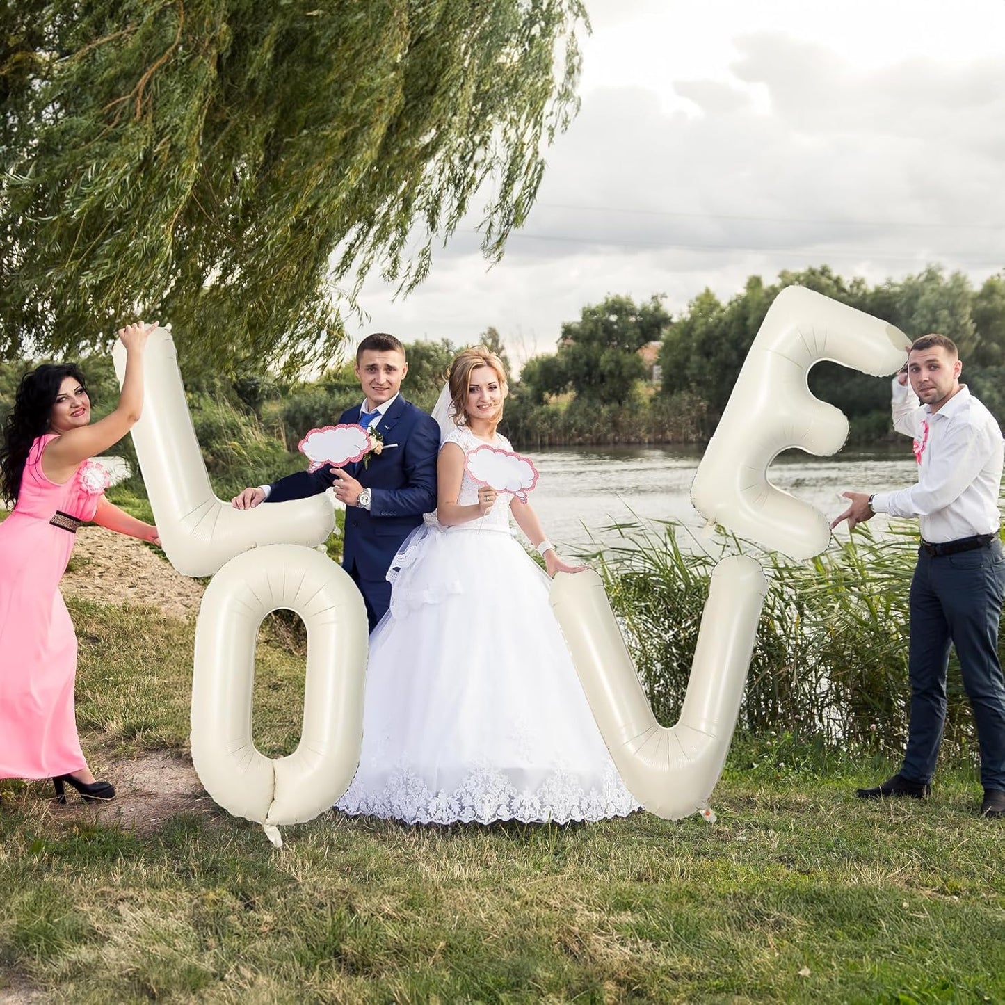 Giant Alphabet H Foil Name Balloons, Cream Ivory White Inflatable Word Balloons H Letters Birthday Decor, 40 Inch Mylar Beige A-Z Custom Letter Balloons for Girls Baby Shower Party Decoration Supplies