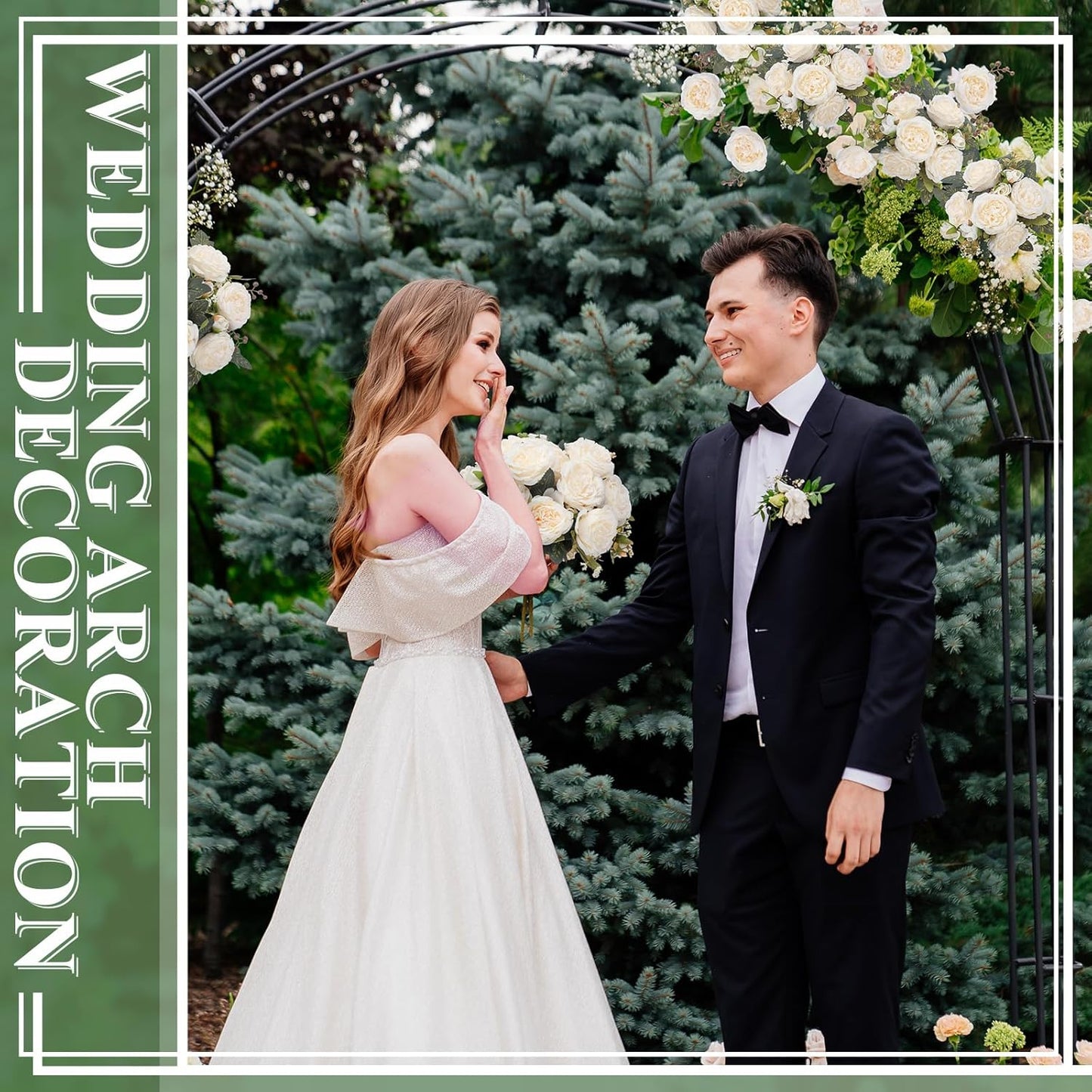 8 Bundles Artificial Peonies Flowers Boho Faux Flowers Arrangements Artificial Centerpiece Spring Bouquet Floral Wedding Decoration for Vase(Milk White)