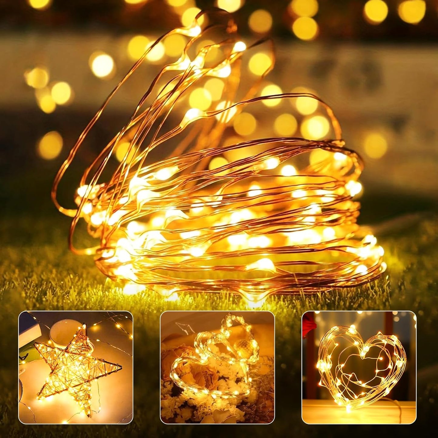 btfarm 10 Pack Fairy Lights Battery Operated with Timer, 10FT 30LED Twinkle Lights Waterproof, Copper Wire Christmas String Lights Battery Powered for Indoor Outdoor Wedding Party Holiday Decorations