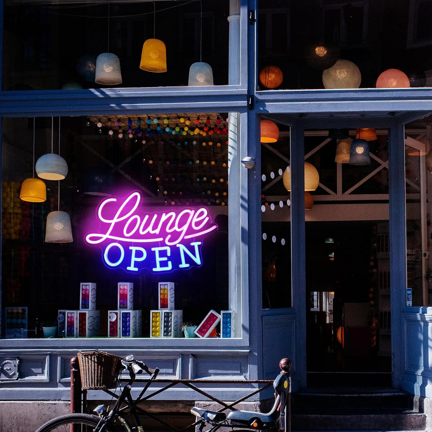 Lounge Open Neon Sign VIP Lounge Neon Light Pink Blue Letter LED Sign Dimmable Business Signs Light Up Signs for Bar Night Club Hotel Beauty Salon Decor