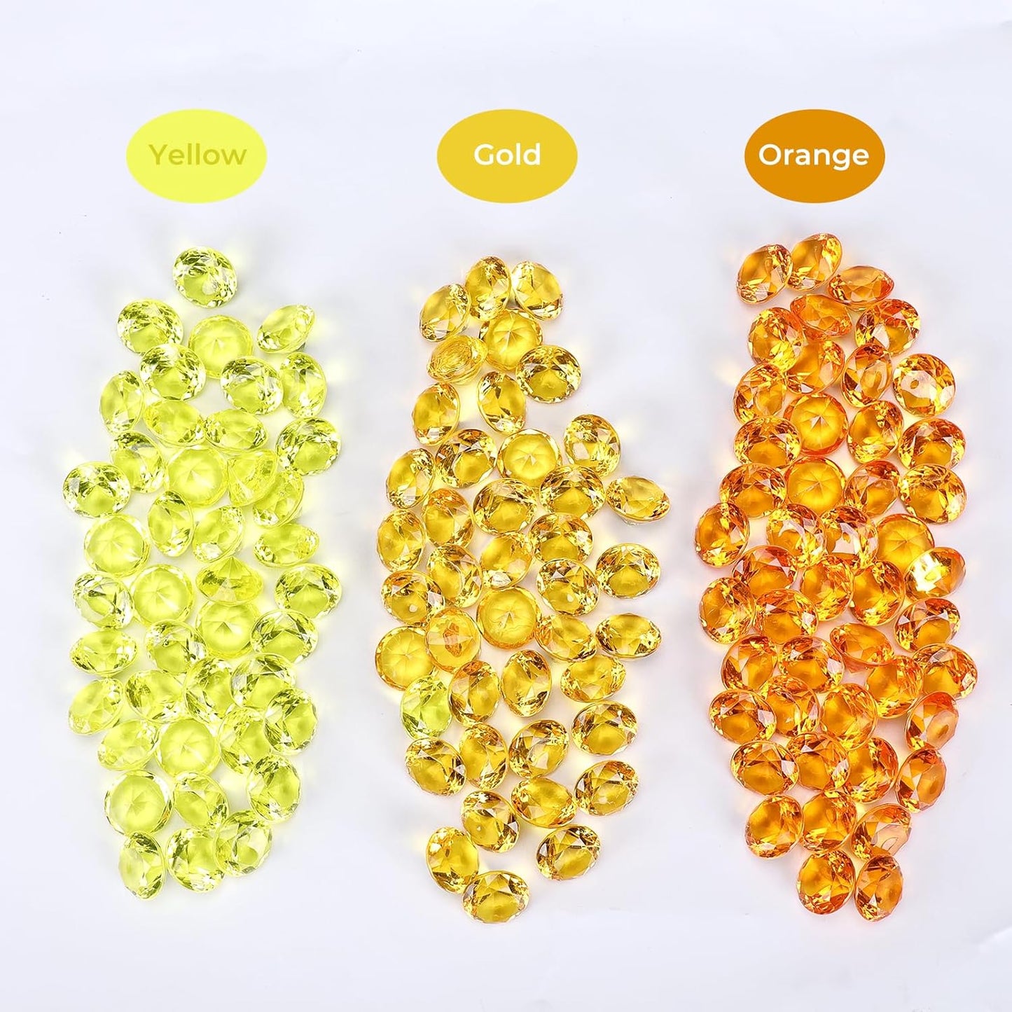 Acrylic Diamond Fake Gems Vase Filler, Babenest 240pcs 3/4 Inch Faux Diamonds Crystals Jewels for Table Scatters Wedding Party Event Arts & Crafts Birthday Decoration Favor (Gold)