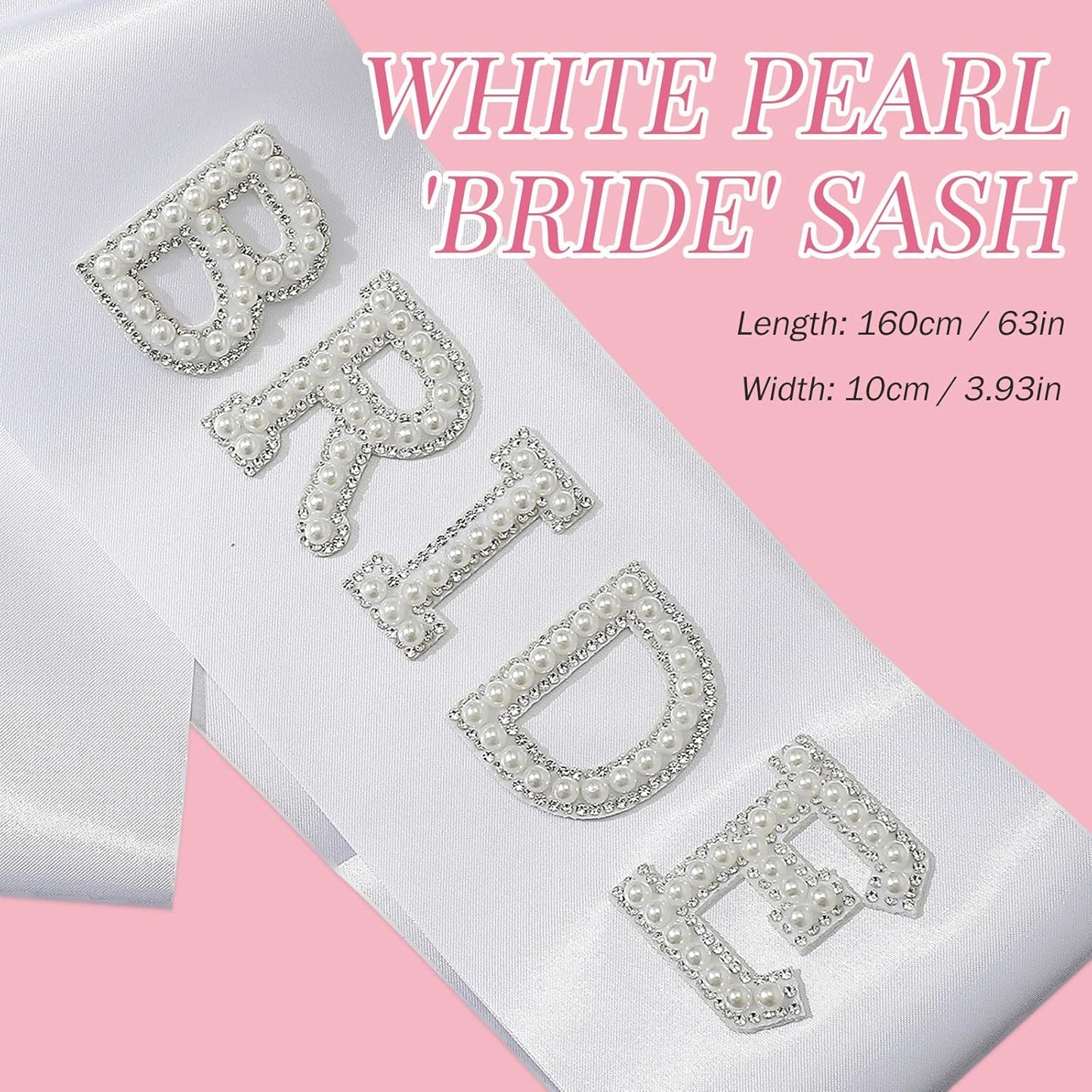 Pearl Bride Sash with Bride Sunglasses- Bachelorette Party Accessories, Bridal Shower Party Favors, Wedding Engagement Gifts